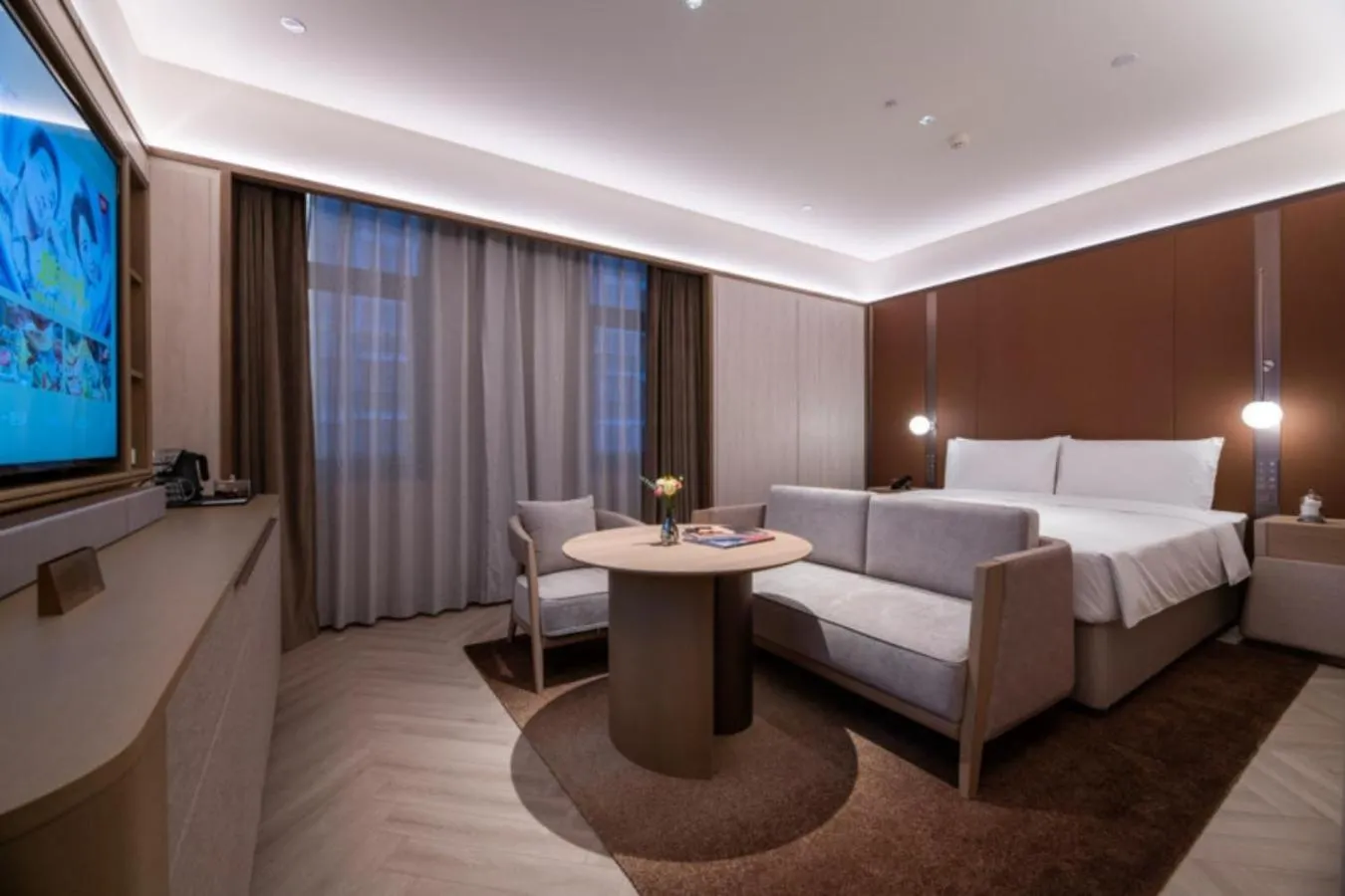 Bed in Crystal Orange Beijing Tiantan hospital and Head quarters Hotel