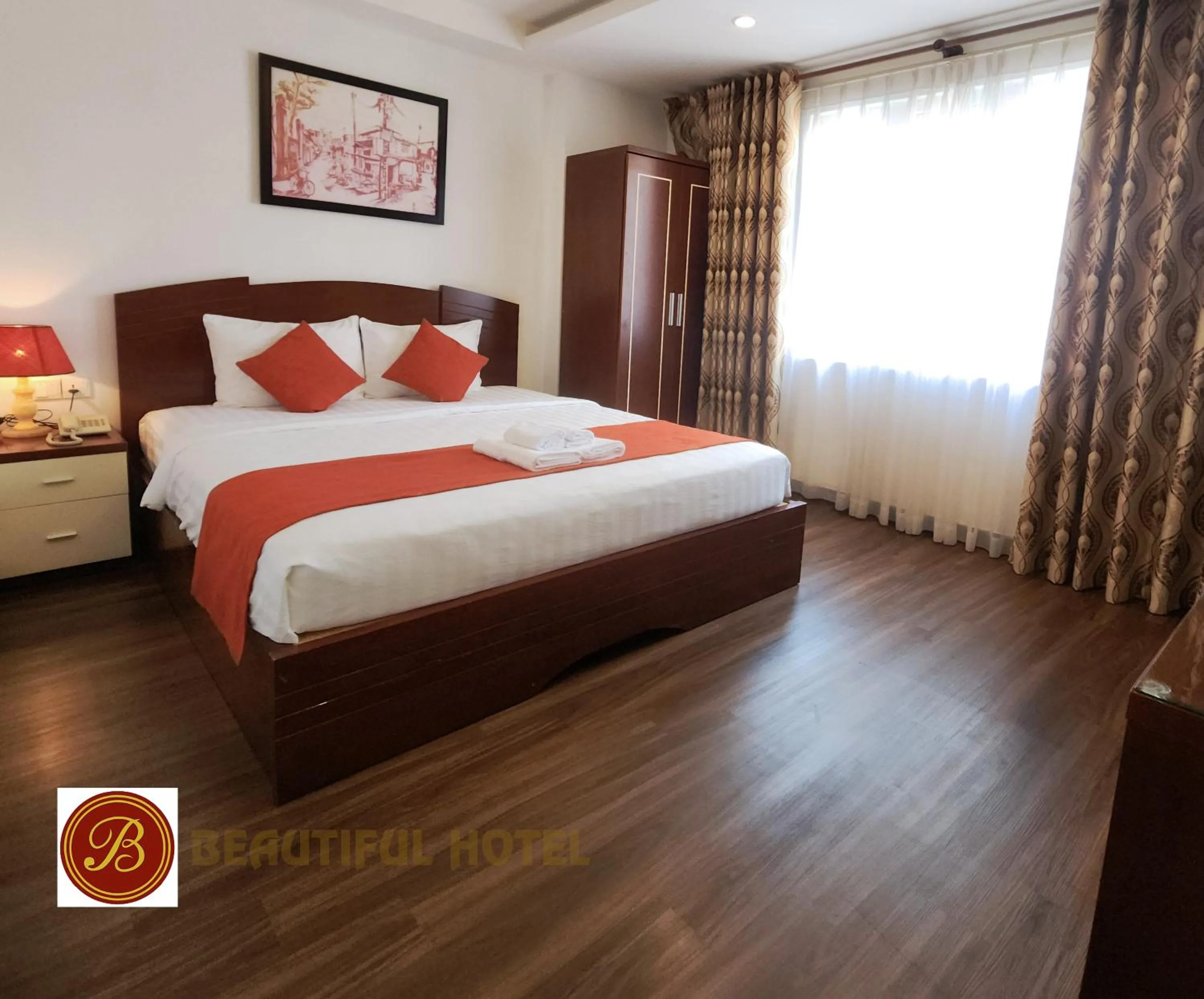 Bed in Beautiful Hotel Bui vien