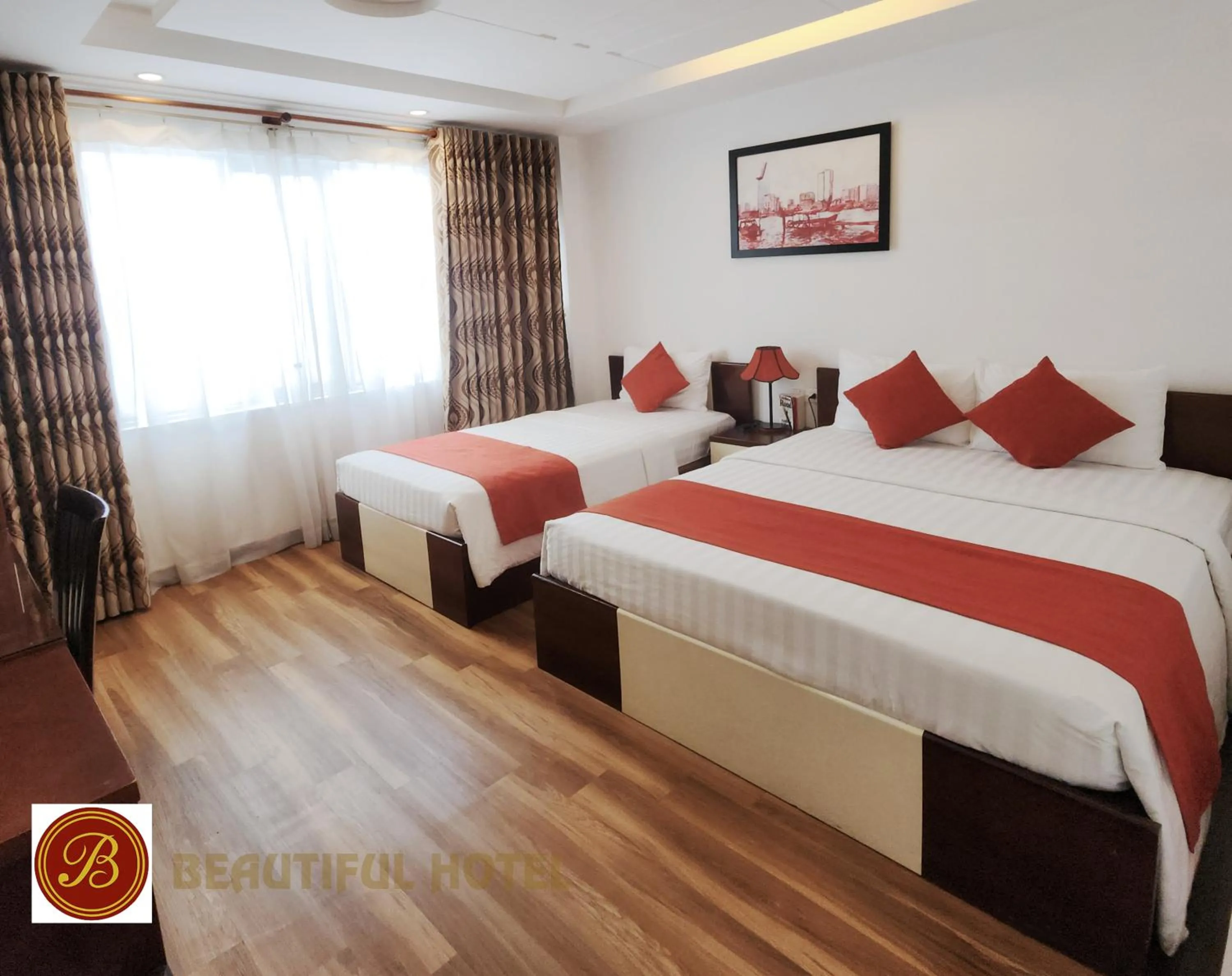 Bed in Beautiful Hotel Bui vien