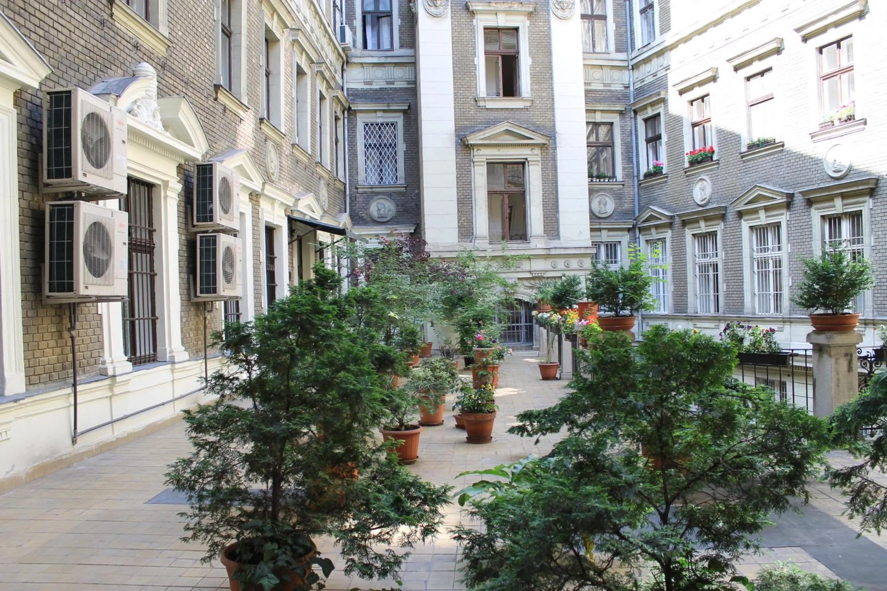 Garden view in Omega Guesthouse Budapest