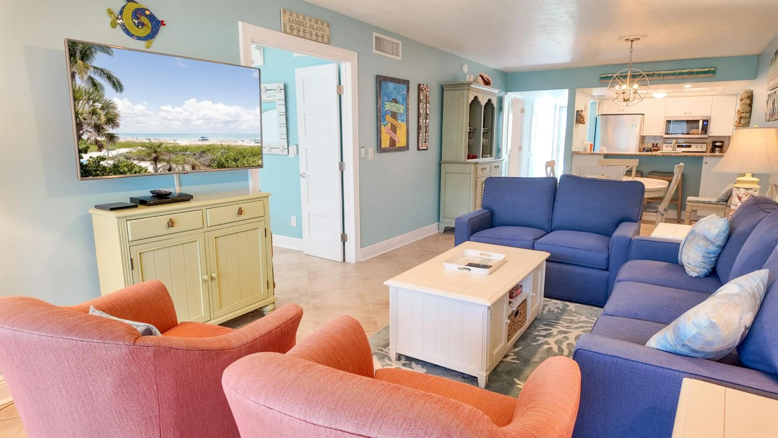 Living room in Sanibel Siesta on the Beach