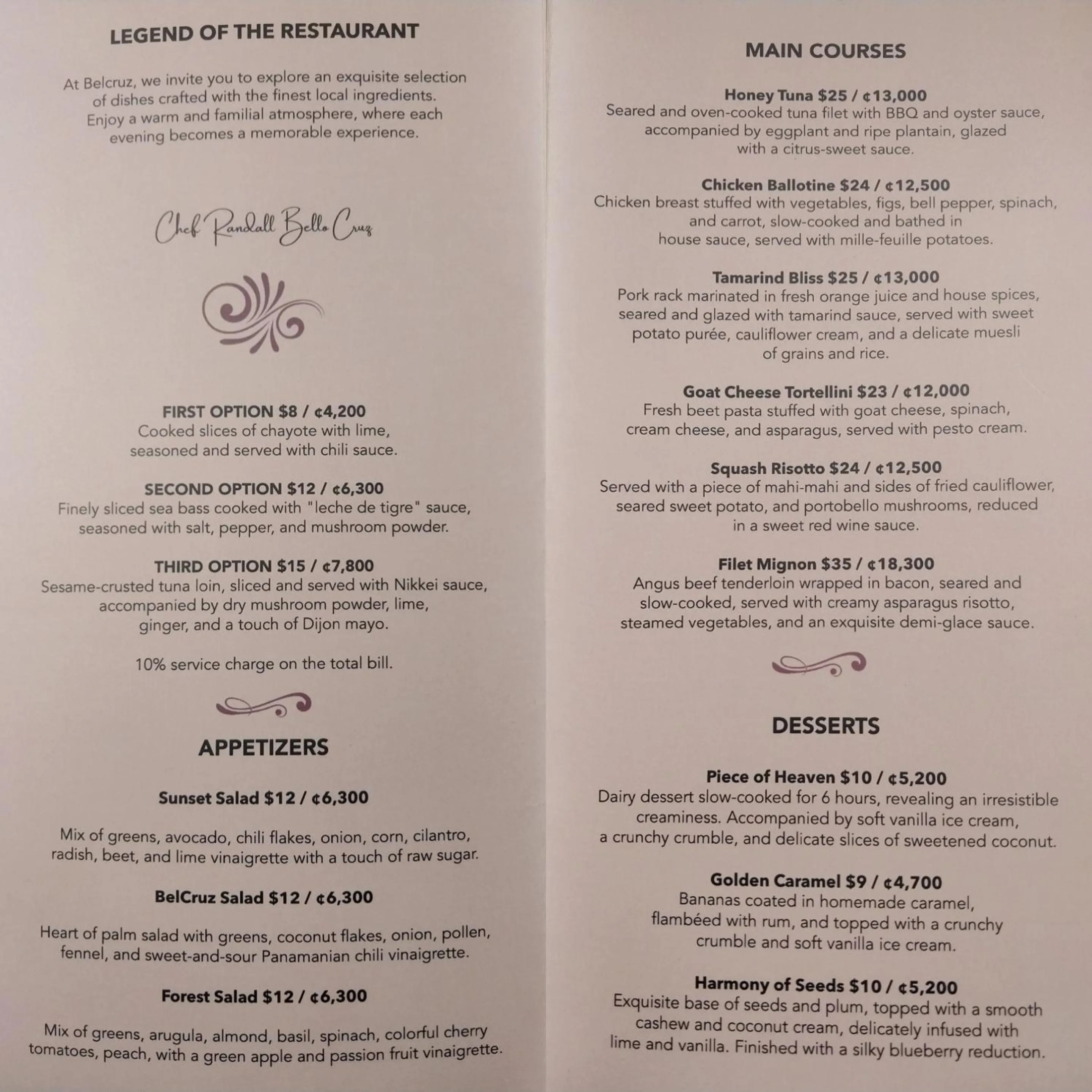 Restaurant/places to eat in Belcruz family lodge