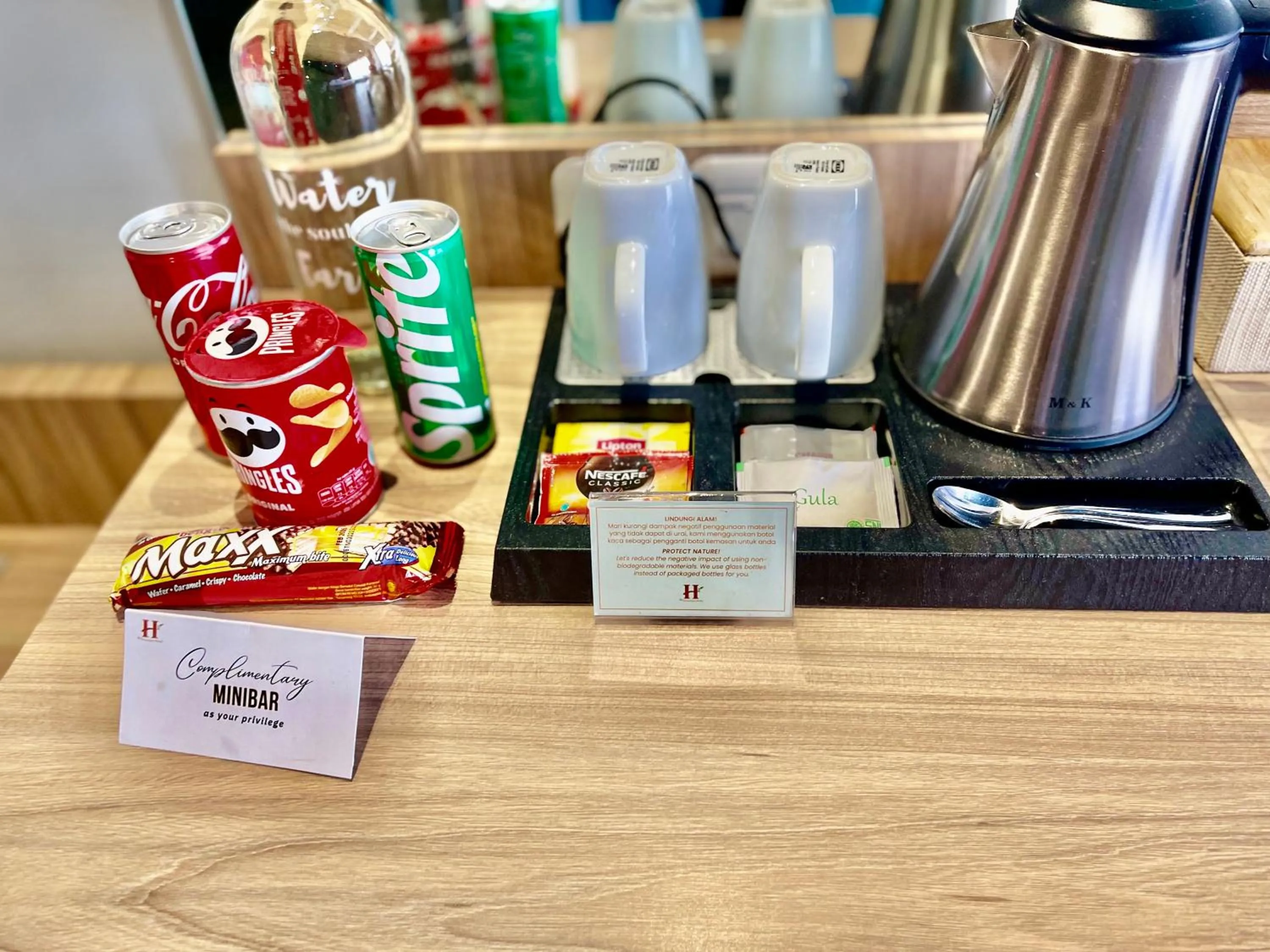 minibar in Hemangini Hotel Bandung