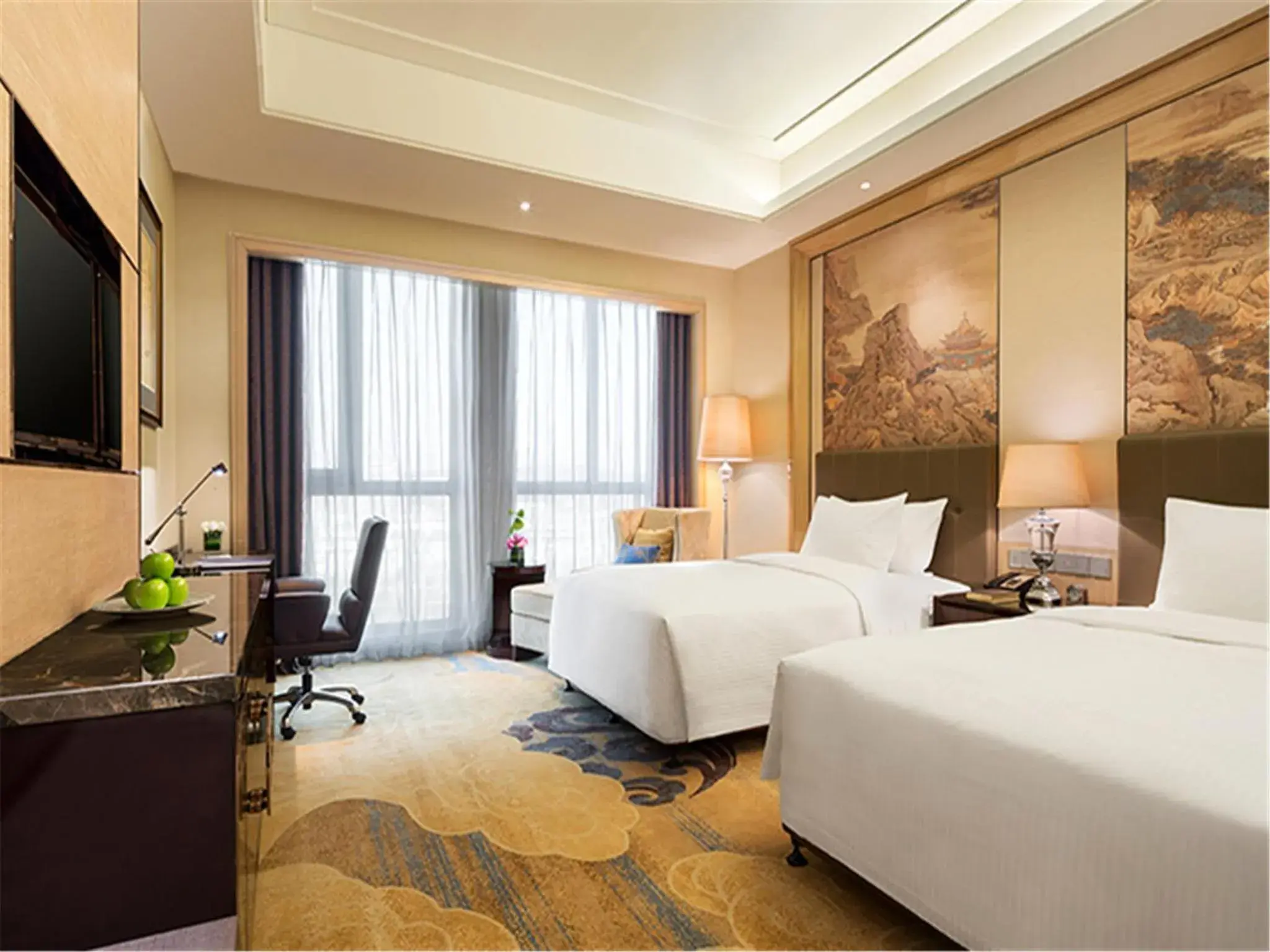 Bedroom, Bed in Wanda Realm Fushun Bedroom, Bed in Wanda Realm Fushun
