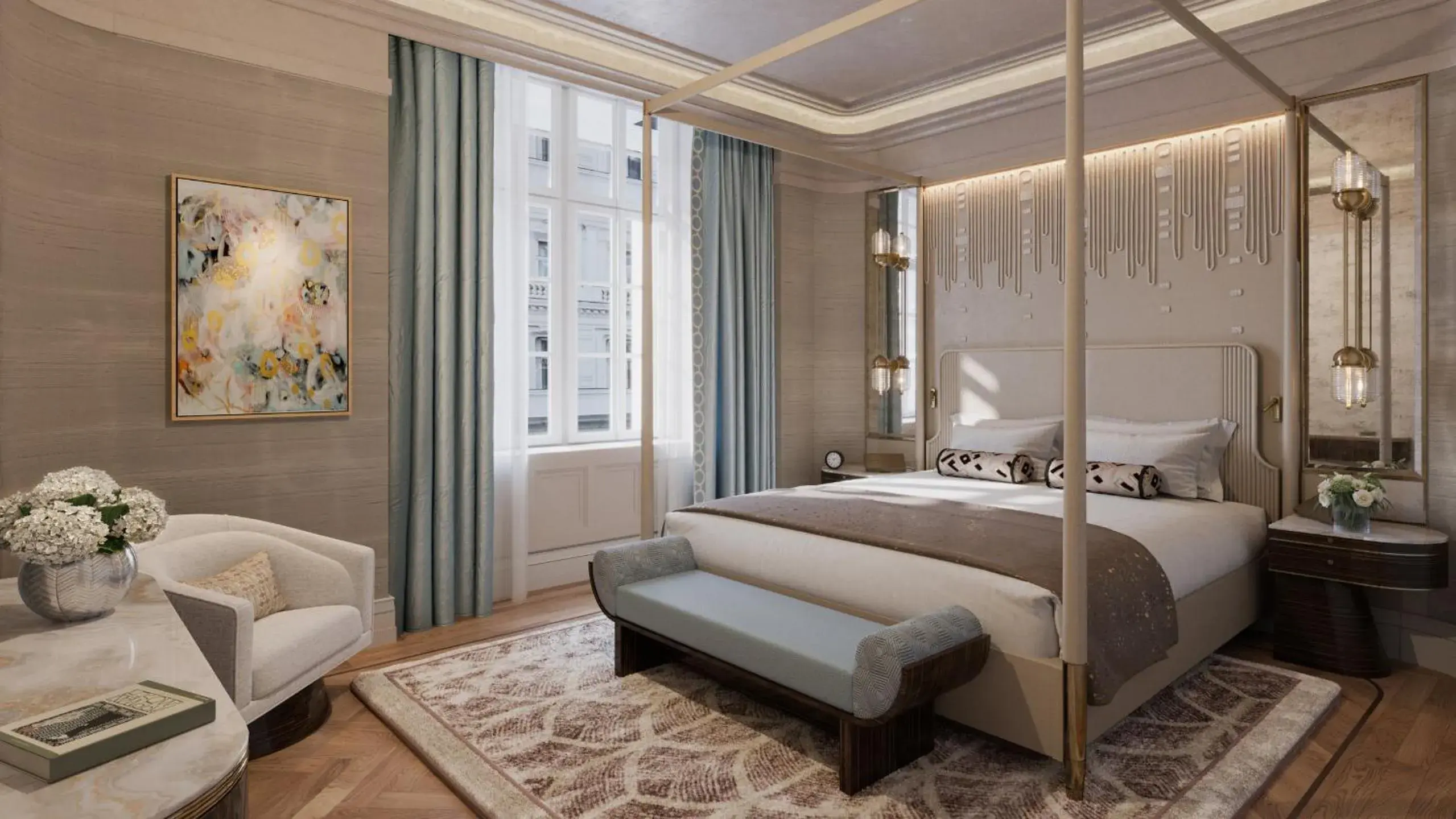 Bedroom, Bed in Mandarin Oriental, Vienna Bedroom, Bed in Mandarin Oriental, Vienna