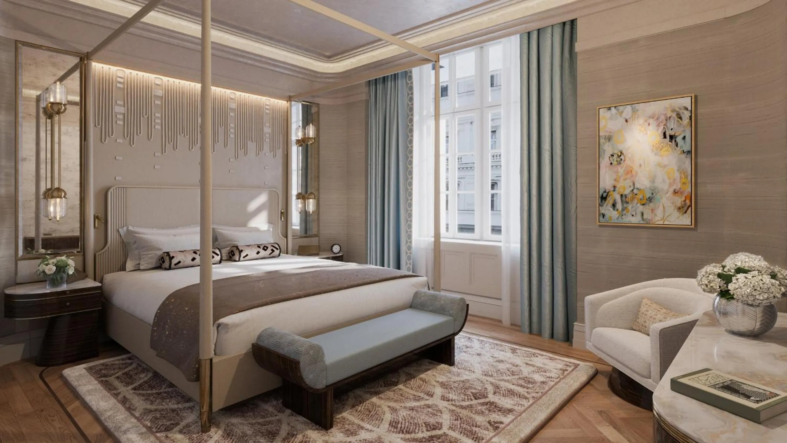 Photo of the whole room, Bed in Mandarin Oriental, Vienna