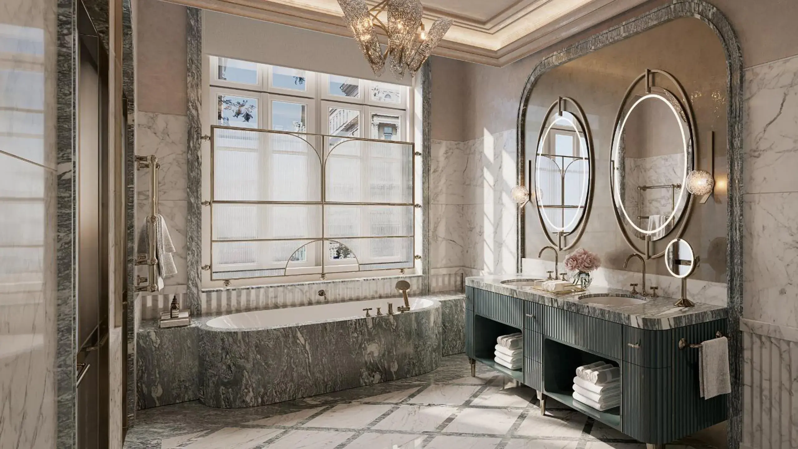 Bathroom in Mandarin Oriental, Vienna Bathroom in Mandarin Oriental, Vienna