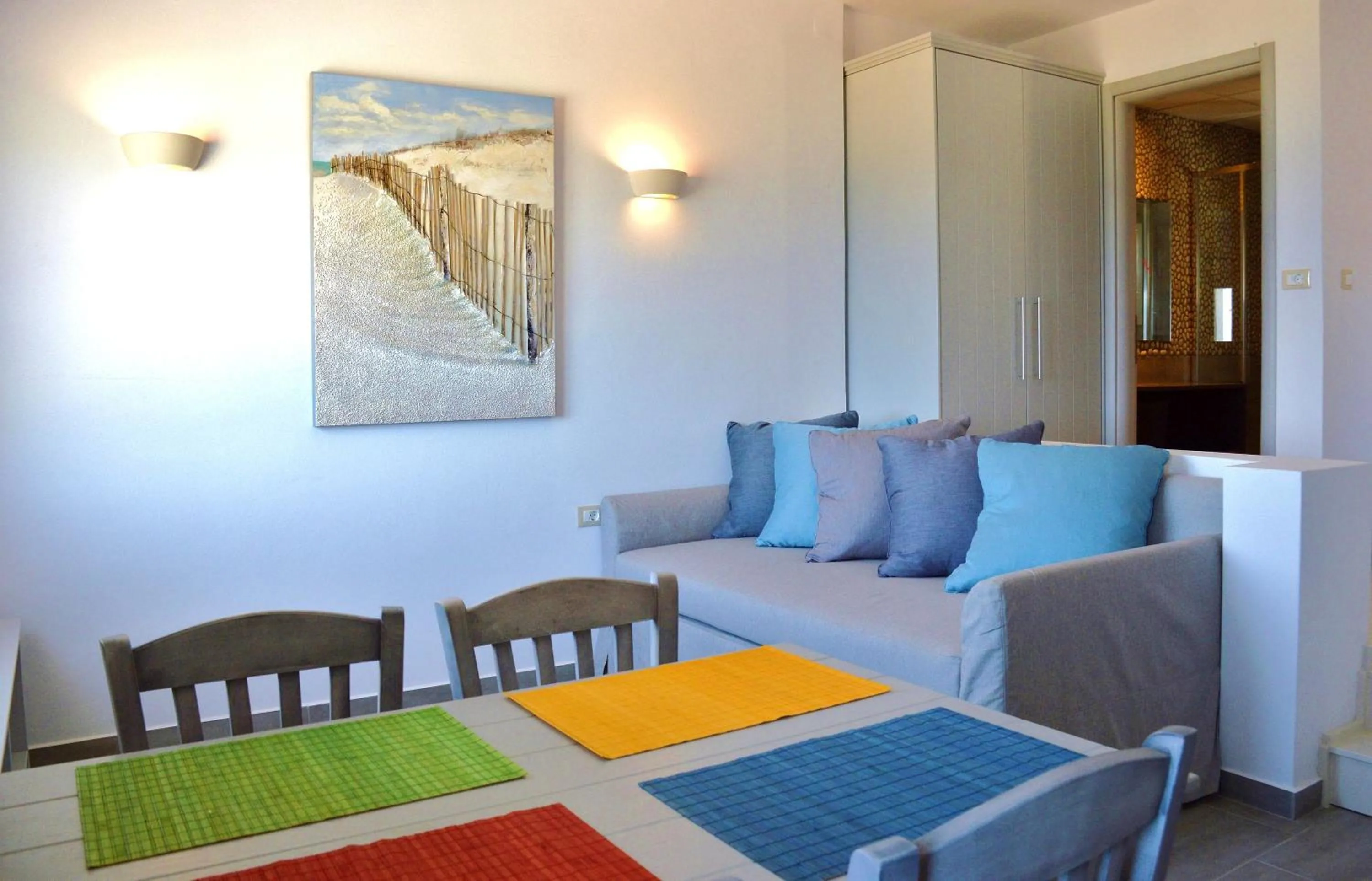 Seating area, Bed in Alsalos villas