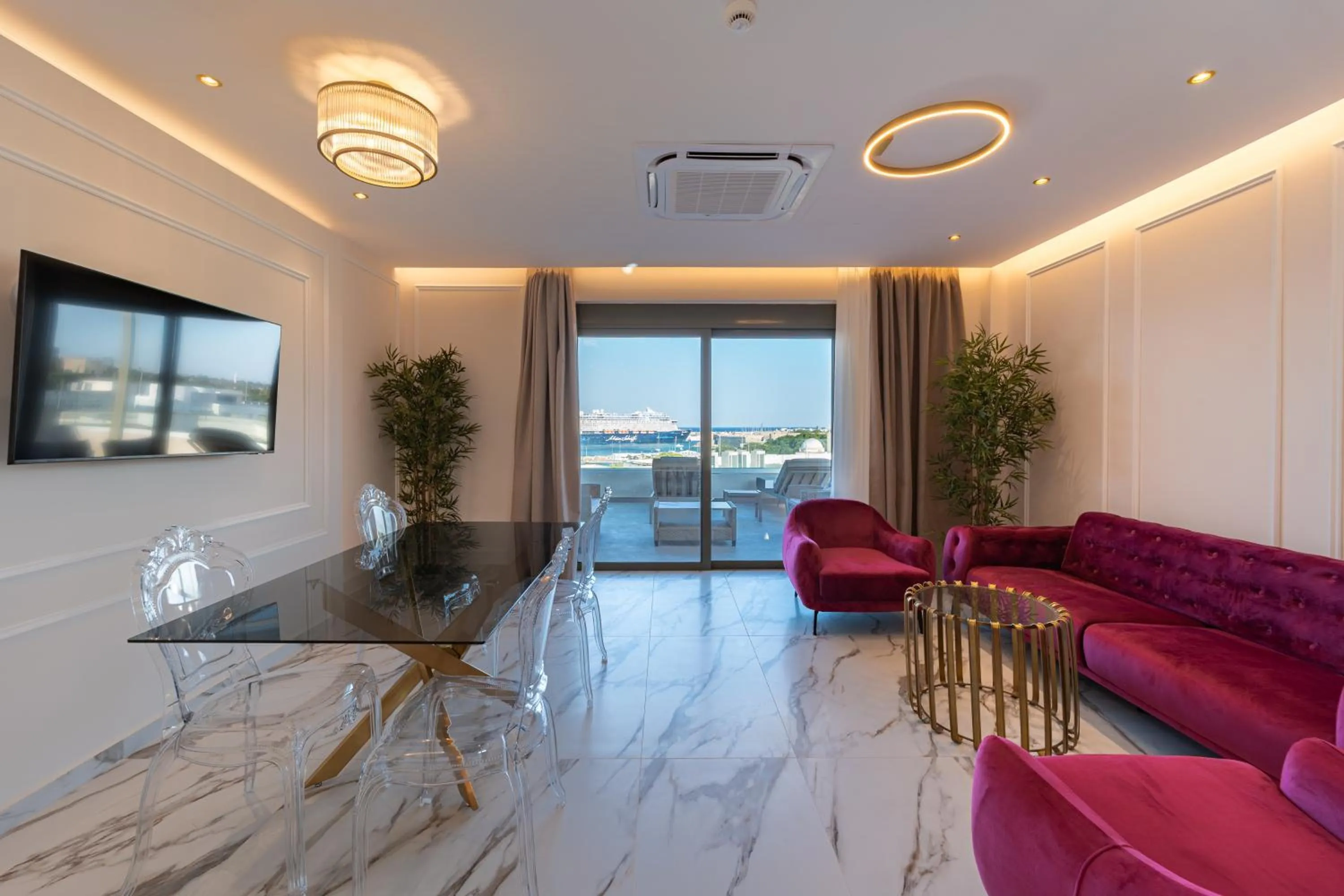 Living room in Philia Center Suites