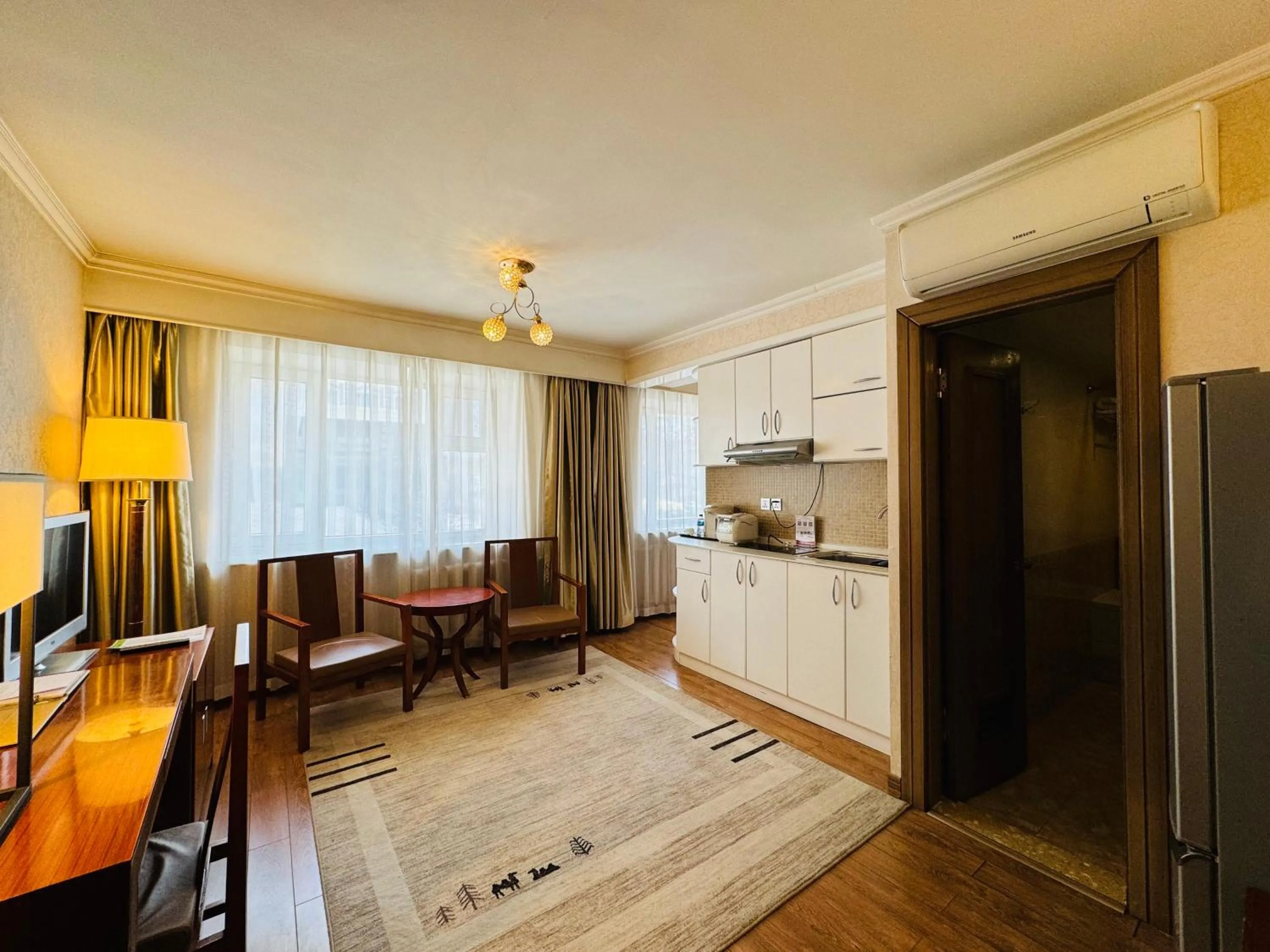 Kitchen or kitchenette in Flower Hotel Ulaanbaatar