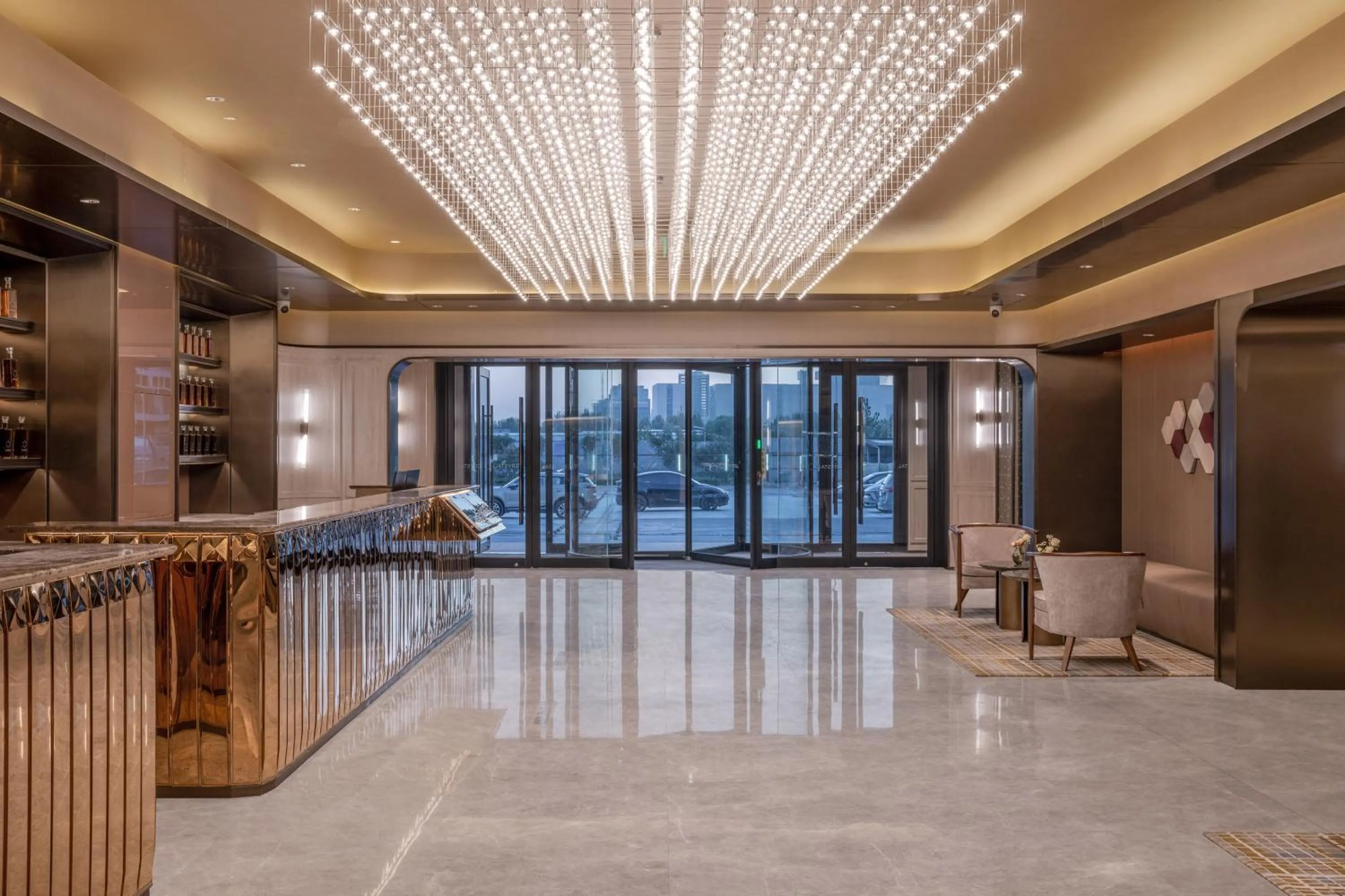 Lobby or reception in Jingdong Headquarters Crystal Orange Hotel, Yizhuang, Beijing