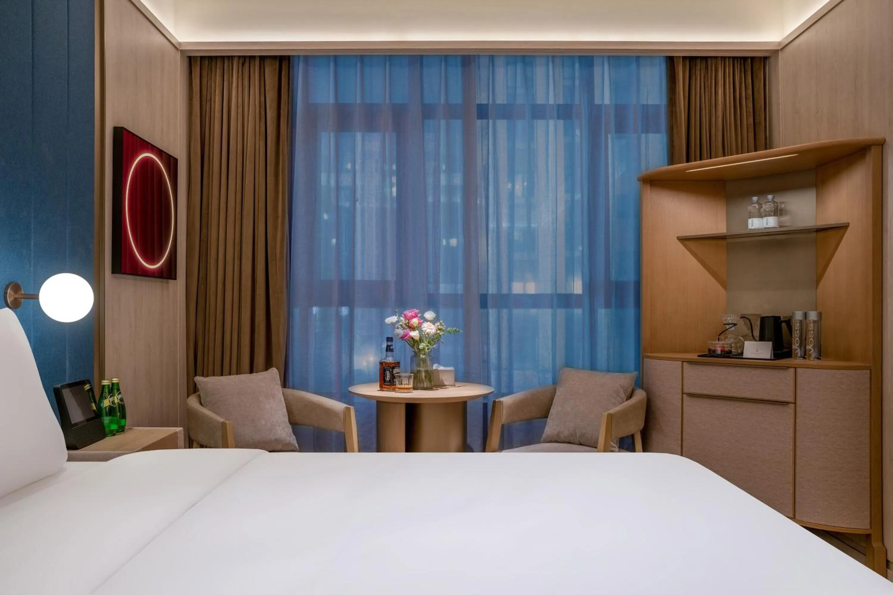 Bed in Jingdong Headquarters Crystal Orange Hotel, Yizhuang, Beijing