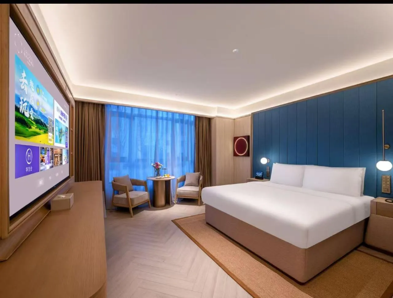Photo of the whole room, Bed in Jingdong Headquarters Crystal Orange Hotel, Yizhuang, Beijing