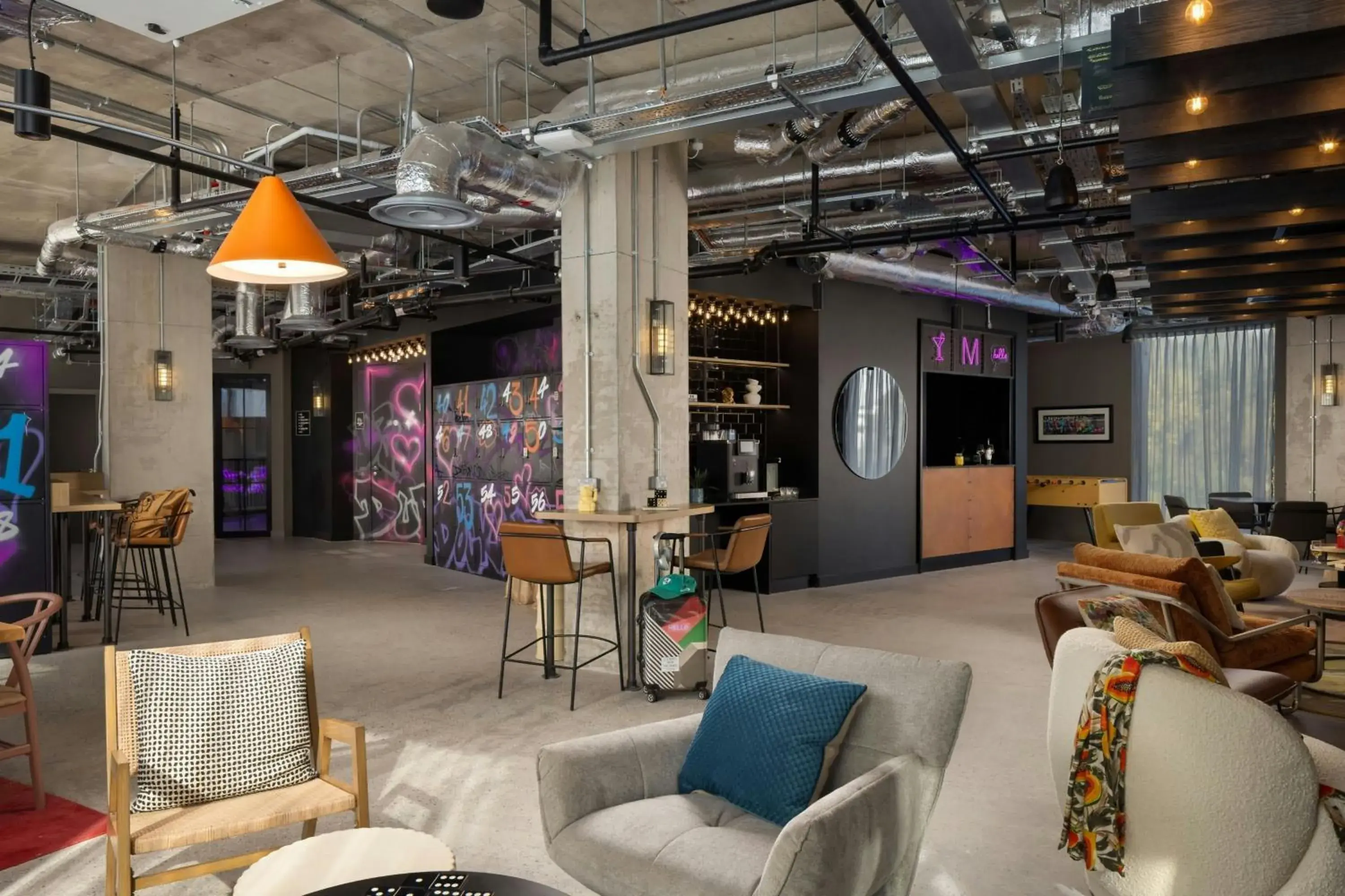 Lobby or reception in Moxy Dublin Docklands Lobby or reception in Moxy Dublin Docklands