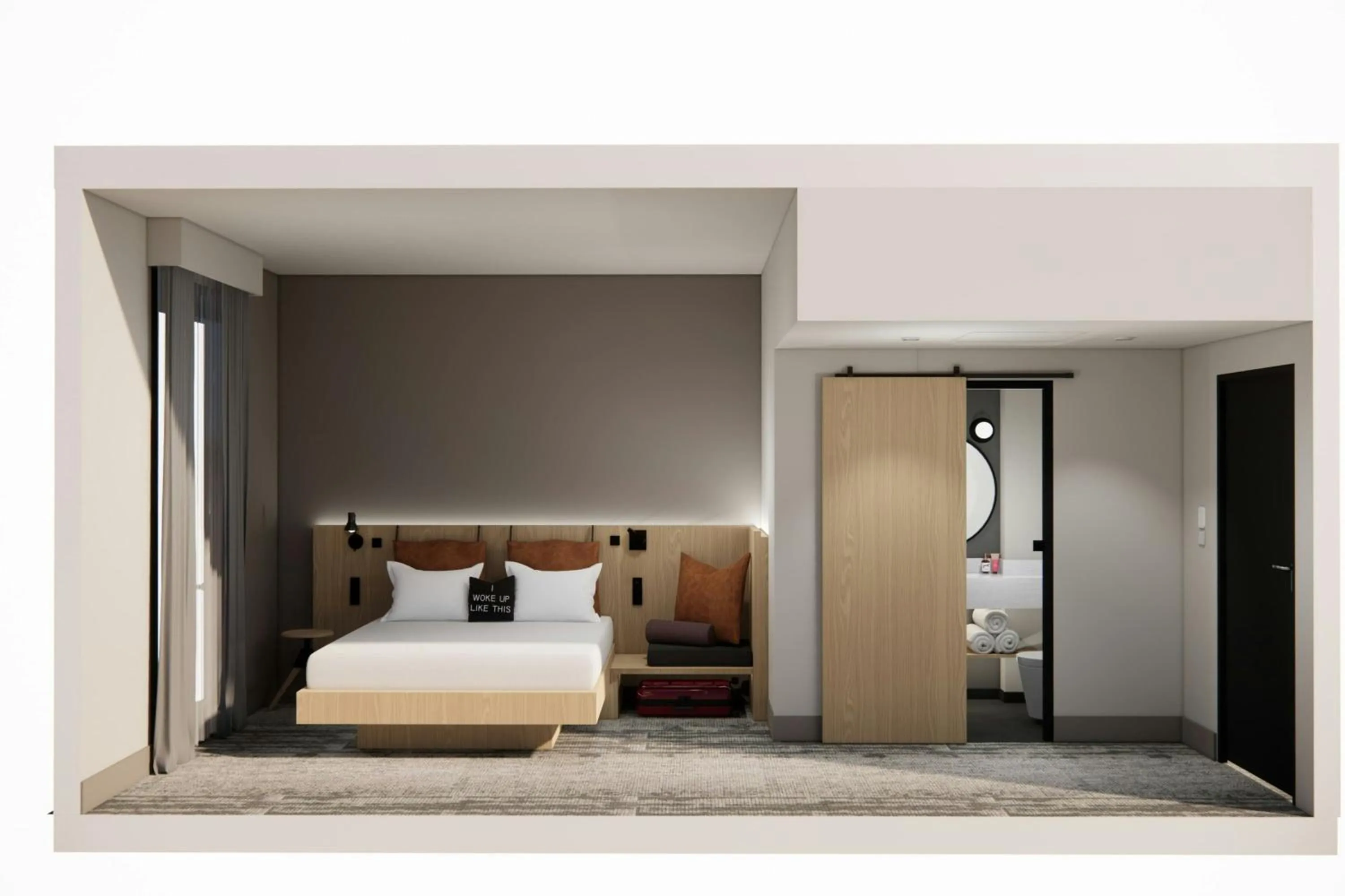 Photo of the whole room, Bed in Moxy Dublin Docklands