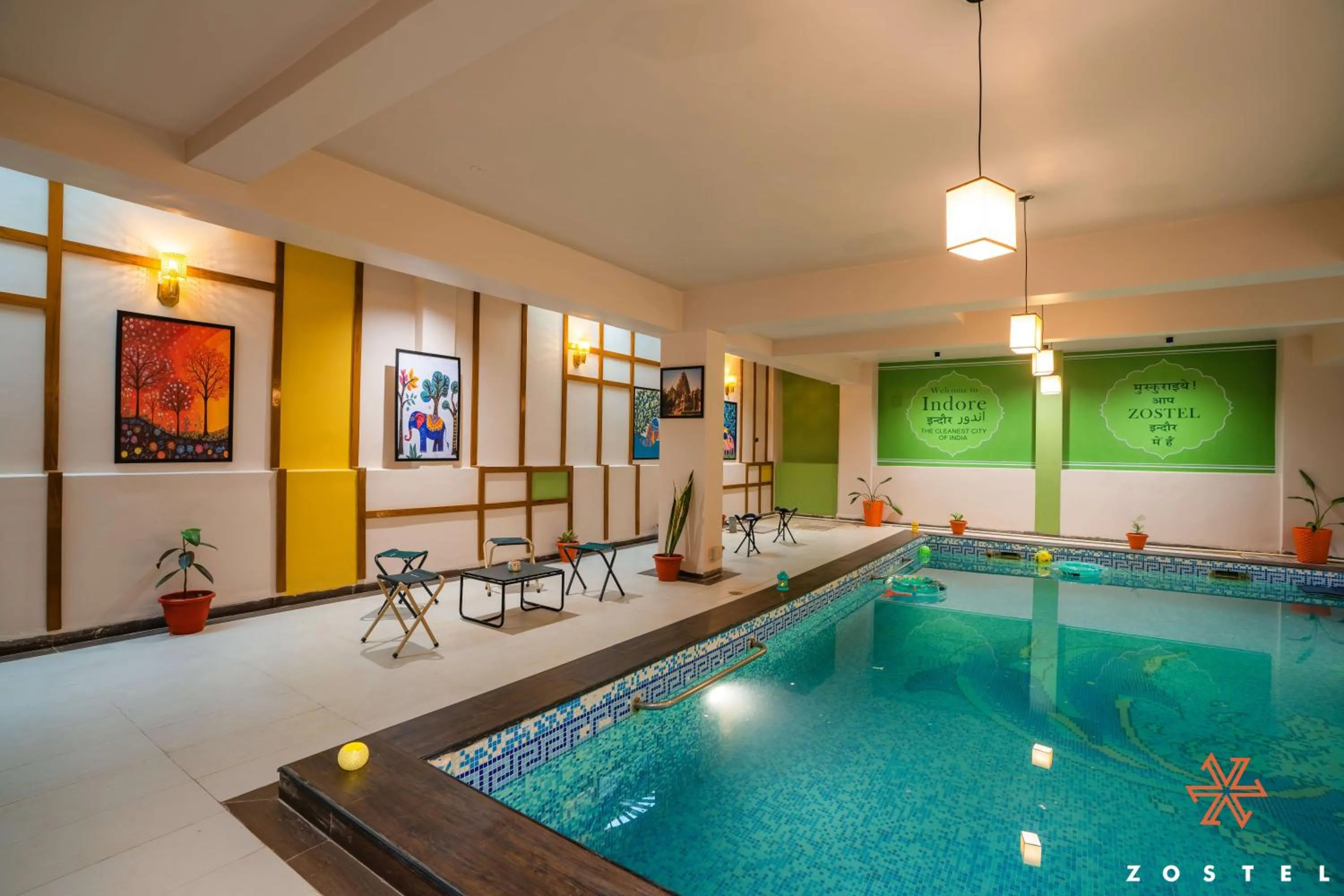 Swimming pool in Zostel Indore