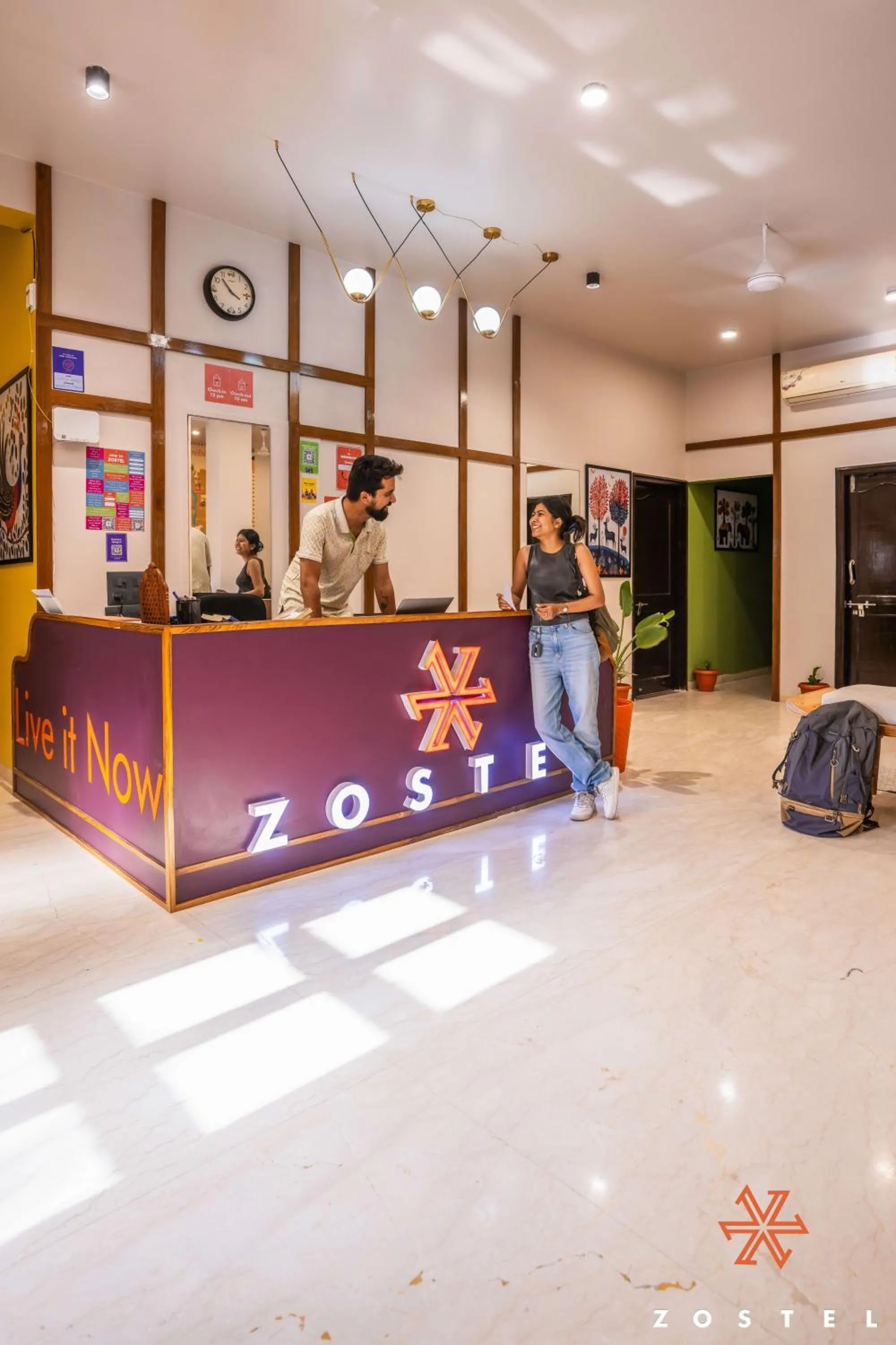 Lobby or reception in Zostel Indore