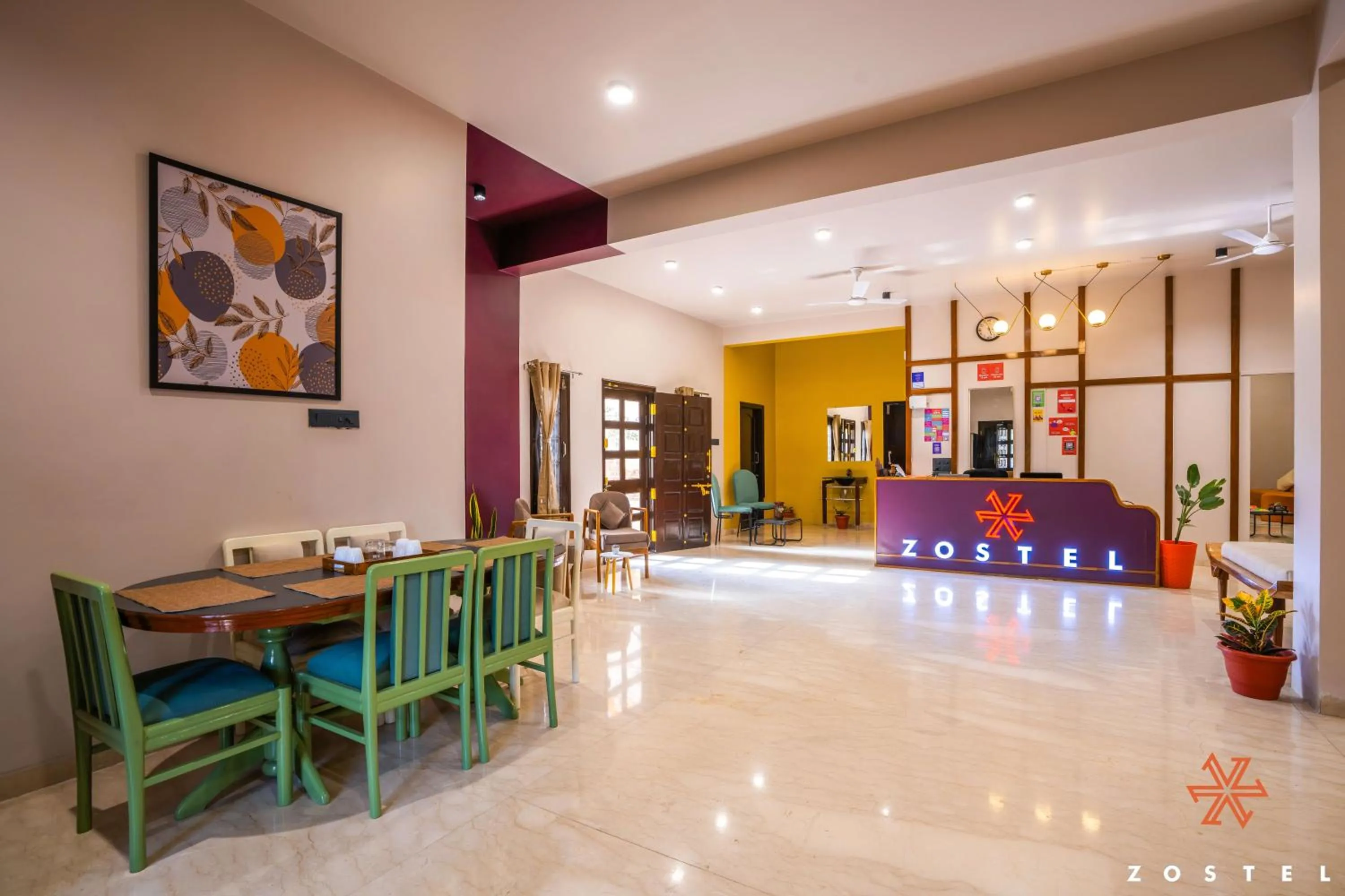 Living room in Zostel Indore