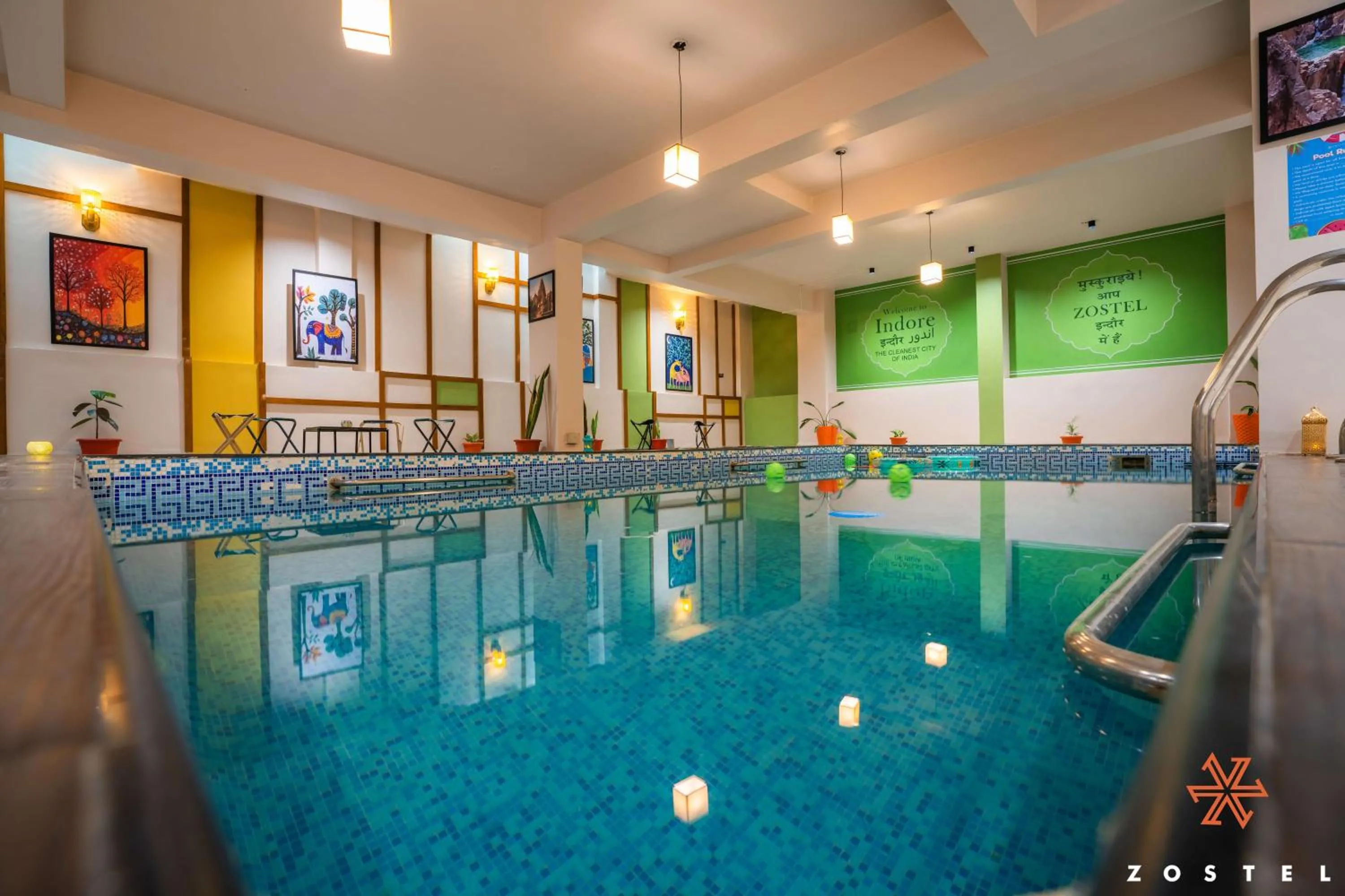Swimming pool in Zostel Indore