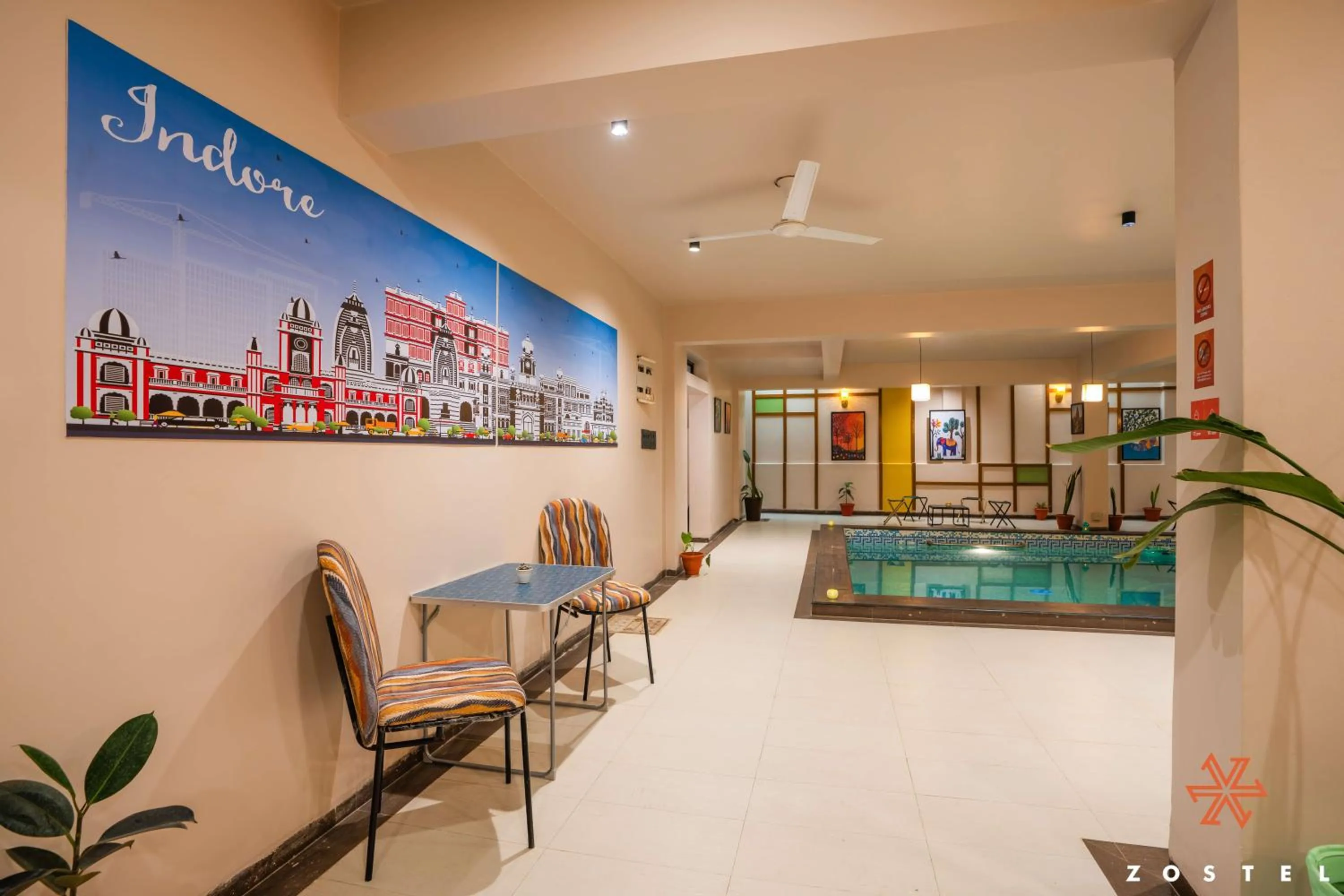 Swimming pool in Zostel Indore
