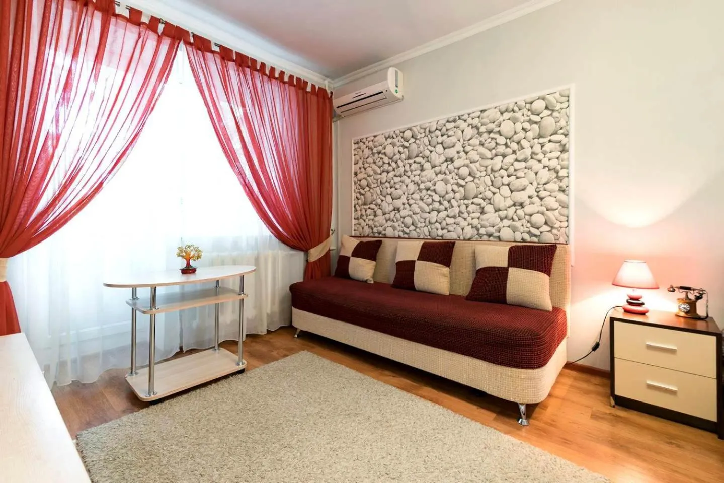 Living room, Bed in Nadezhda Apartments on Abay Avenue 59