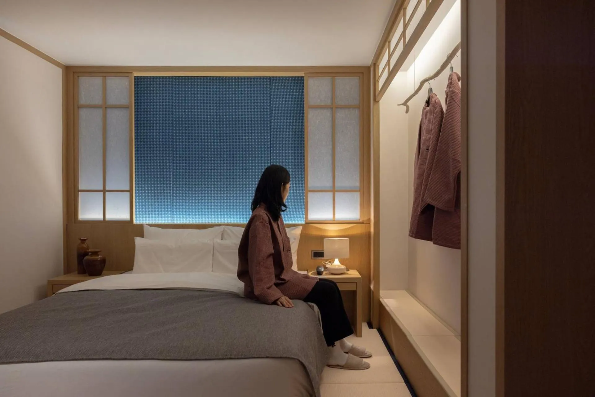 Bedroom, Bed in Anook Ryokan Hotel Ansan station