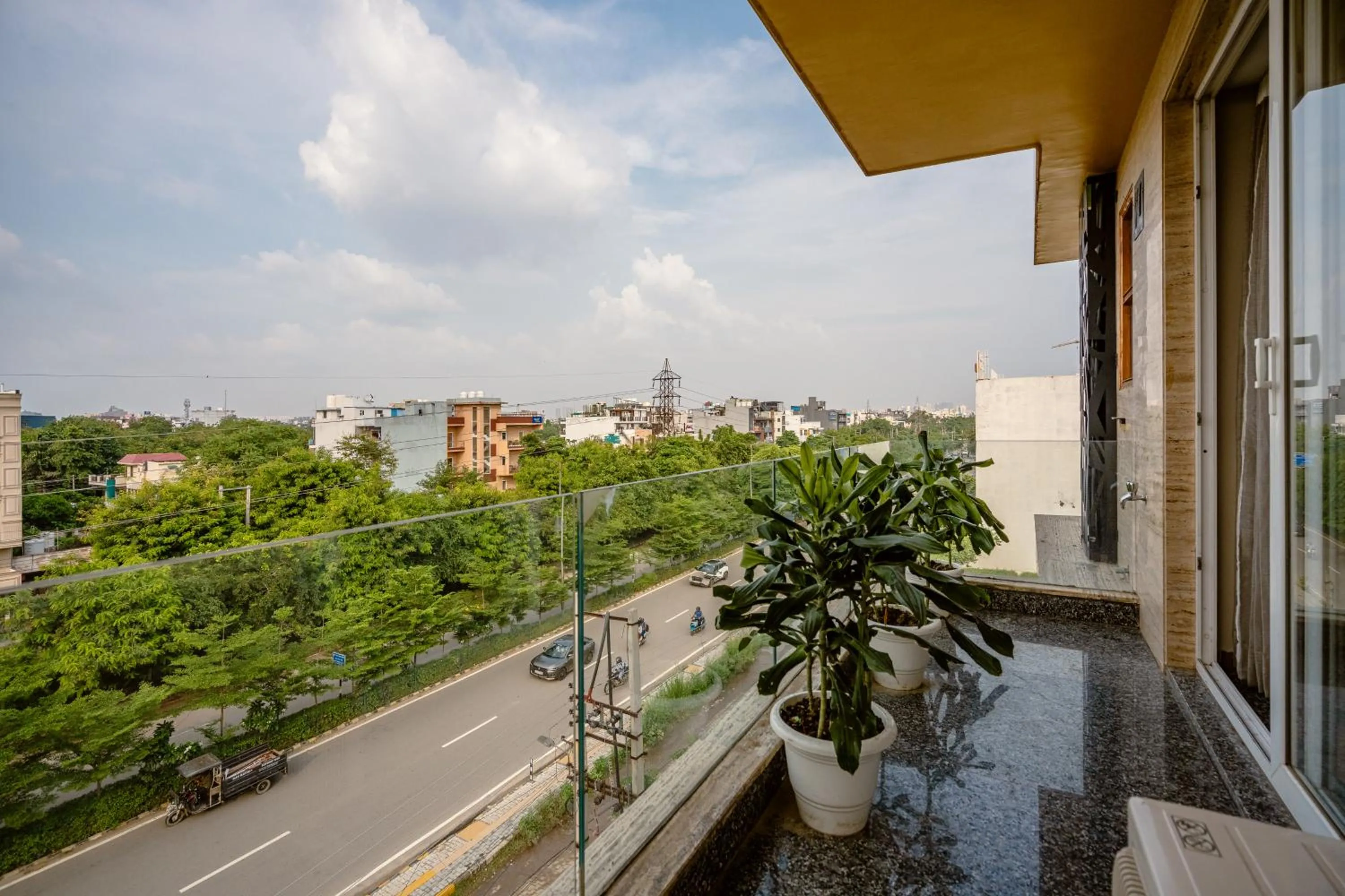 Balcony/Terrace in Lime Tree Hotel - Near Medanta Hospital
