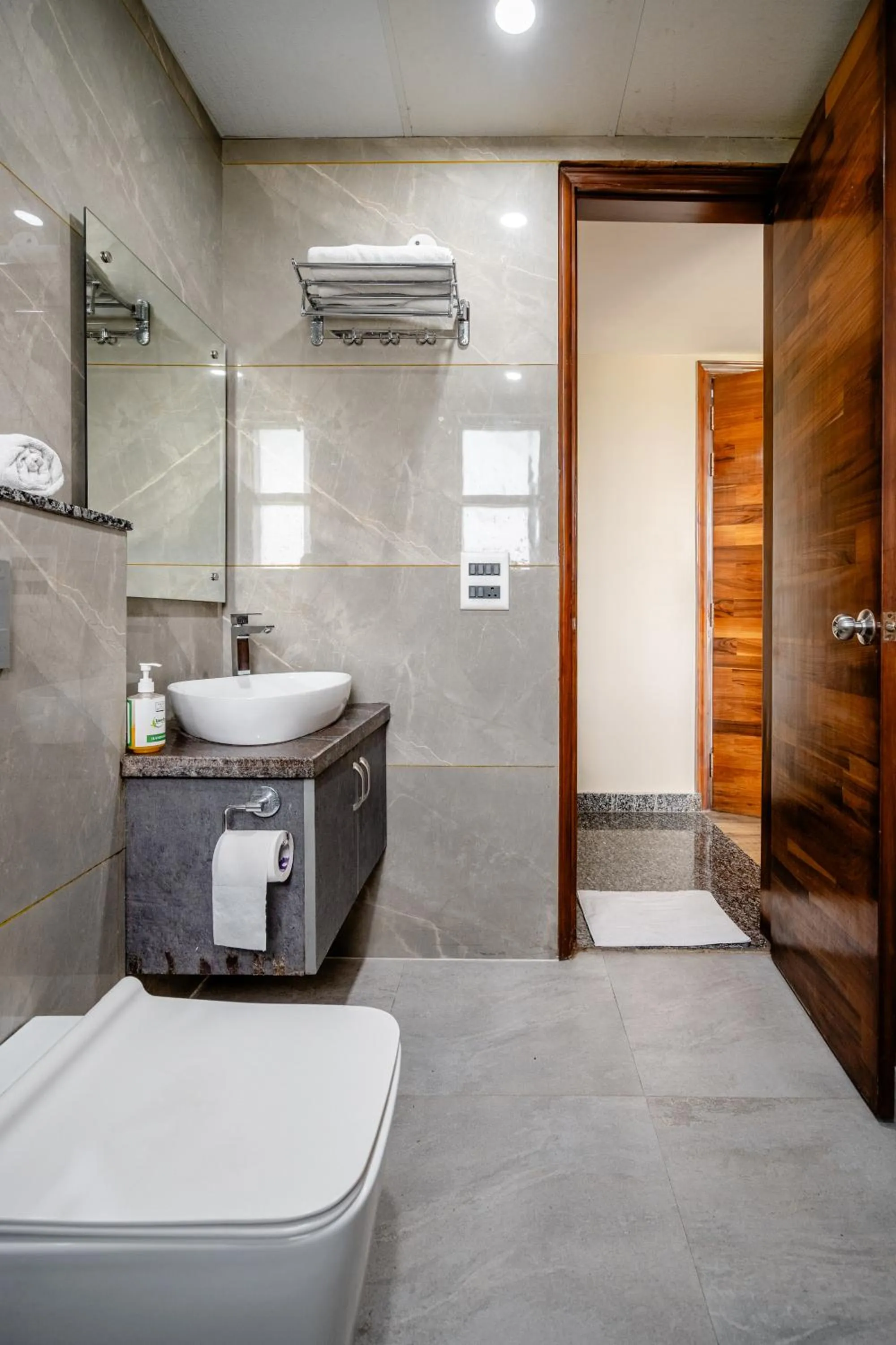 Bathroom in Lime Tree Hotel - Near Medanta Hospital