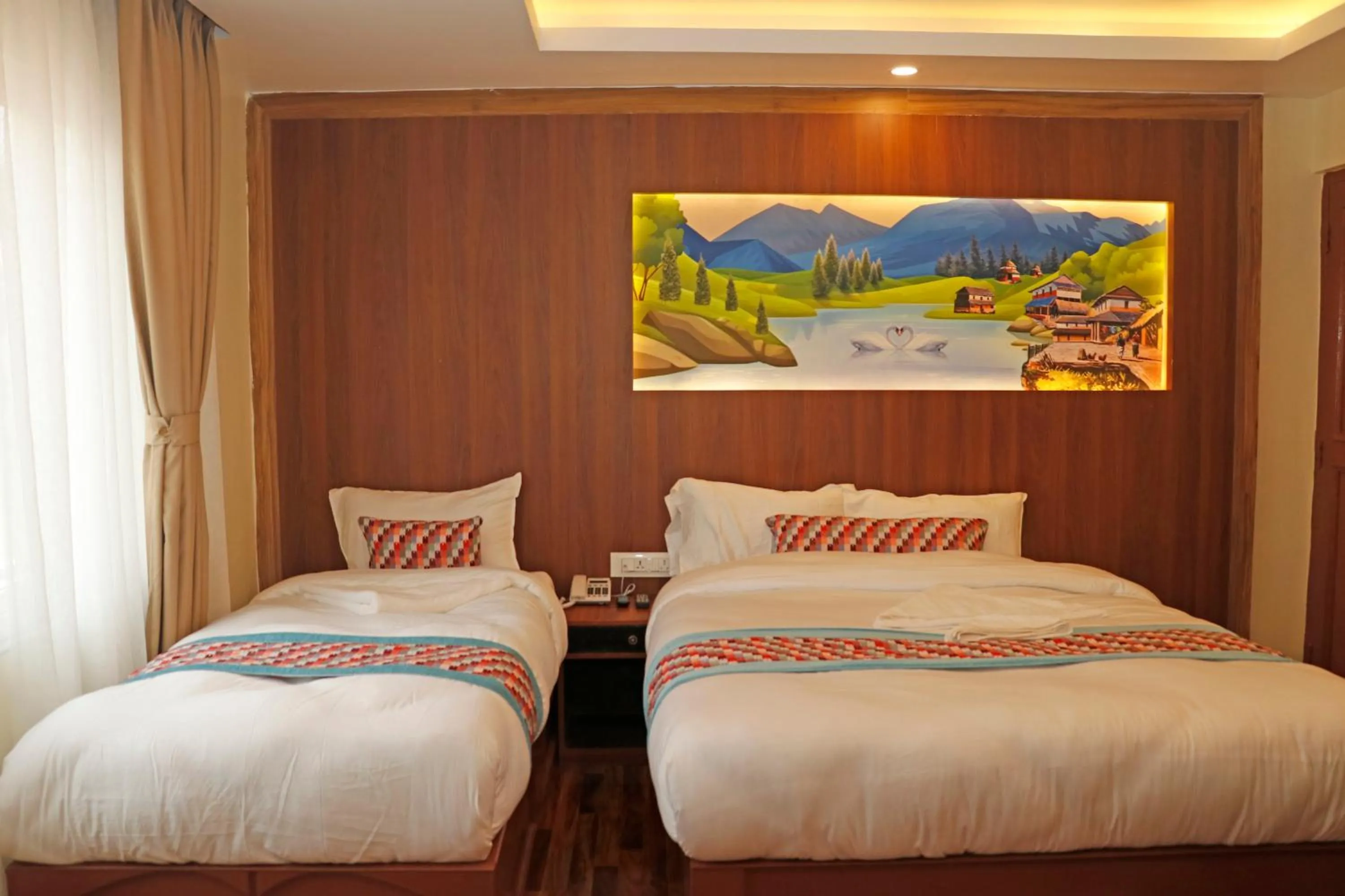 Bed in Hotel Himalayan BTS
