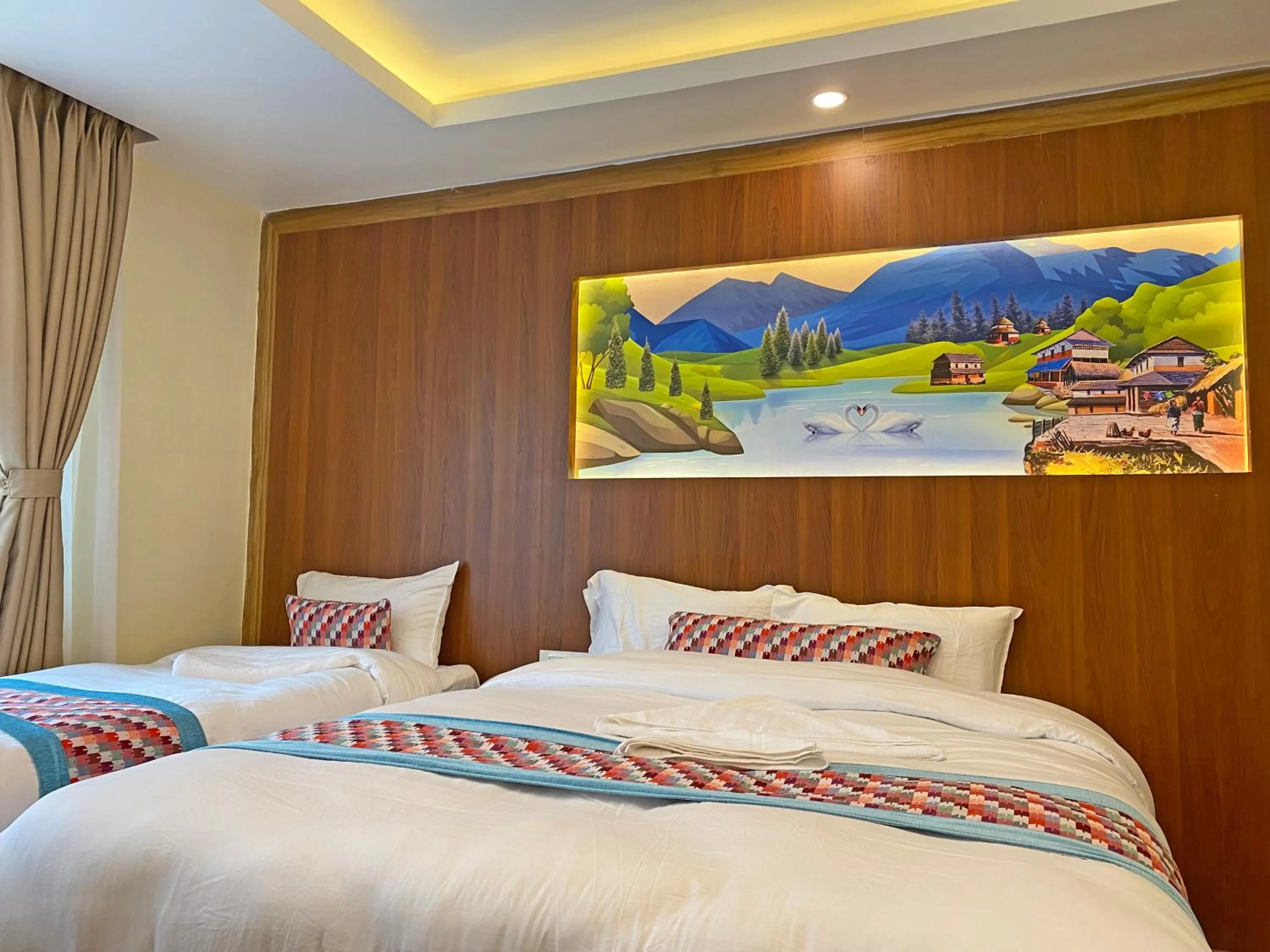 Bed in Hotel Himalayan BTS