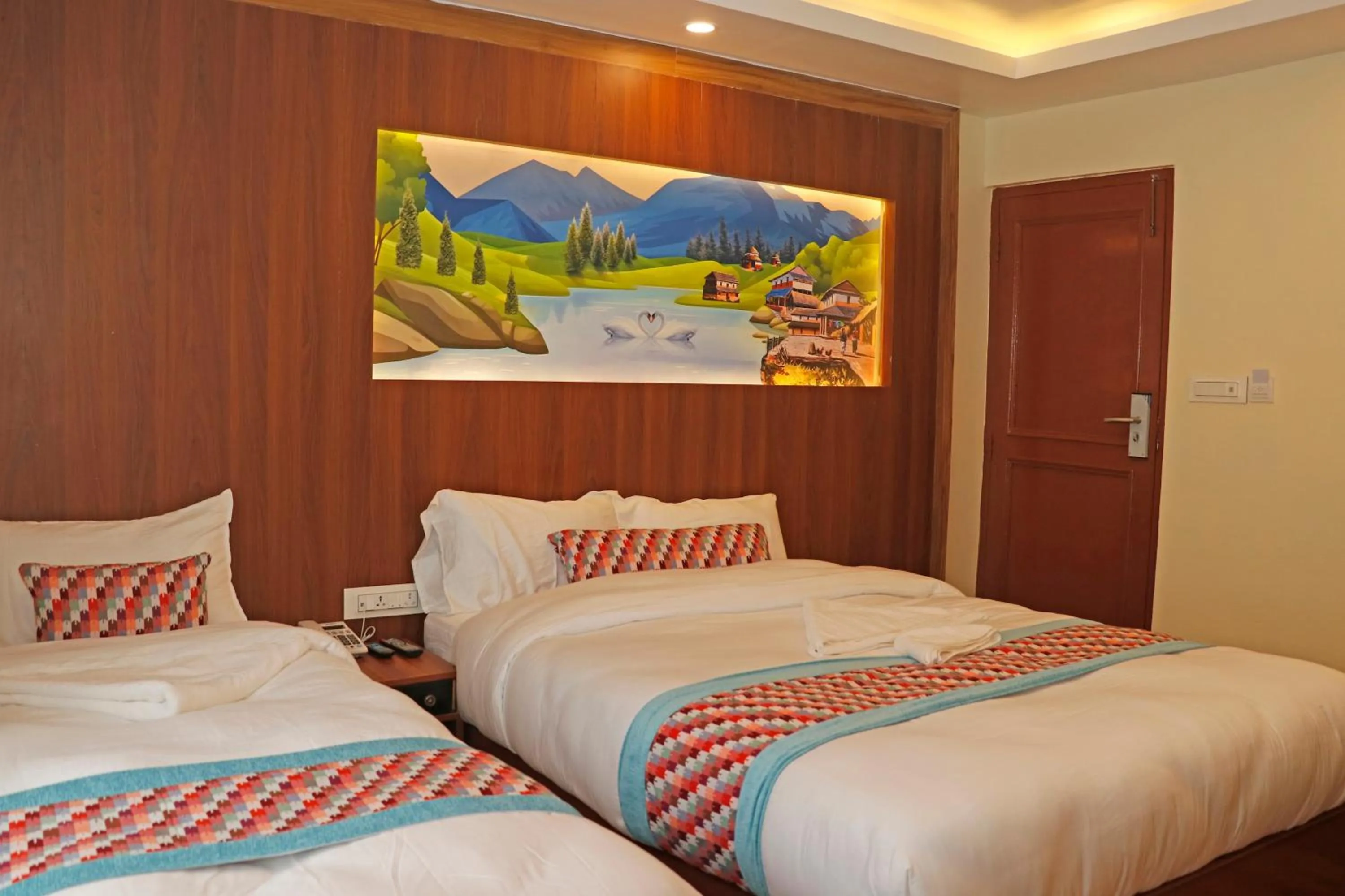 Bed in Hotel Himalayan BTS