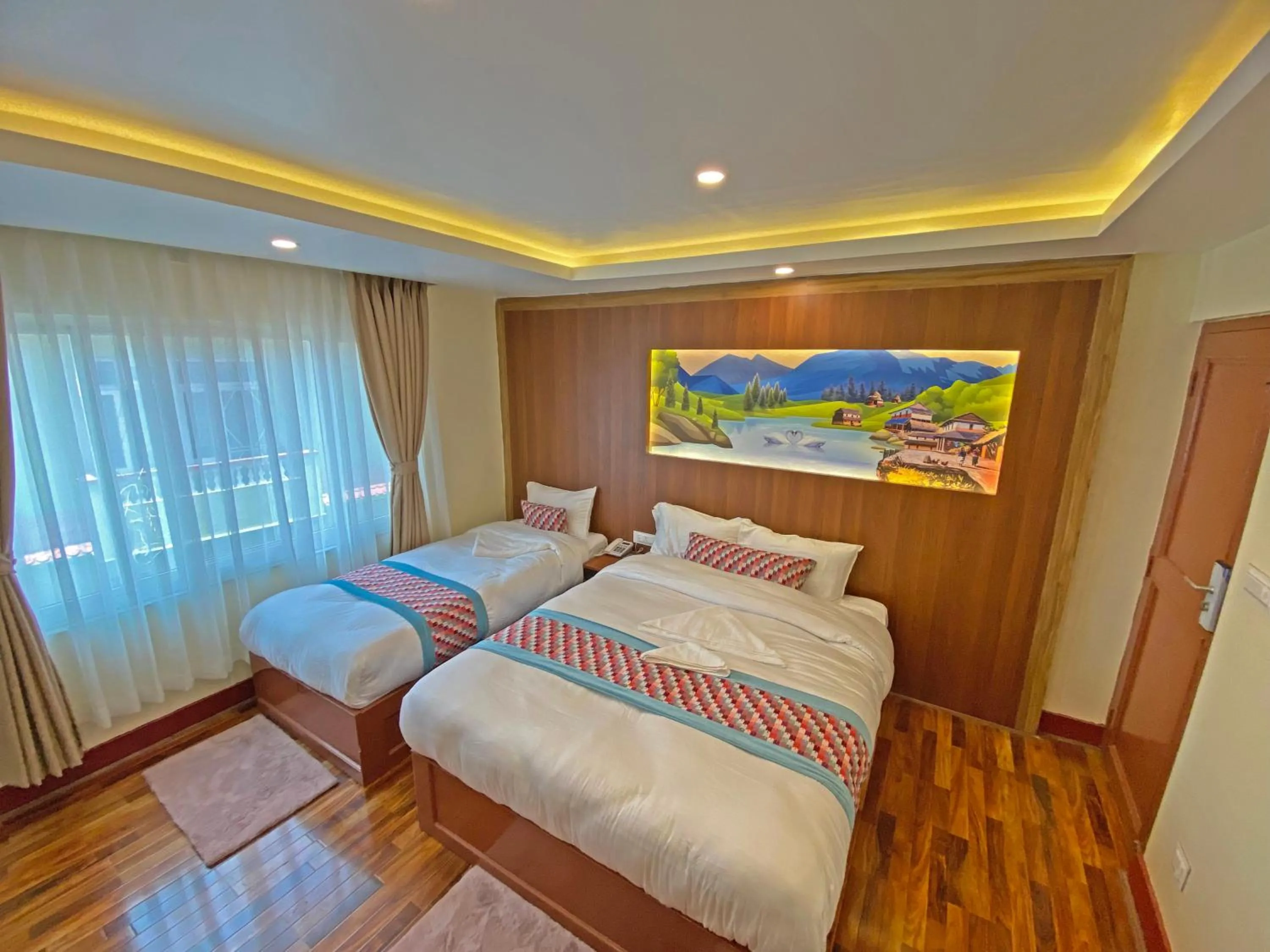 Bed in Hotel Himalayan BTS
