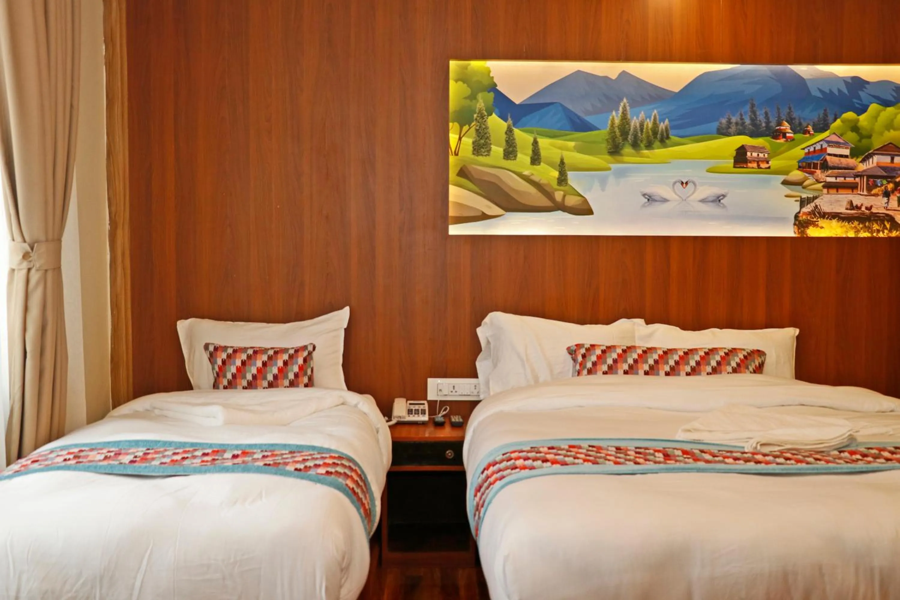 Bed in Hotel Himalayan BTS
