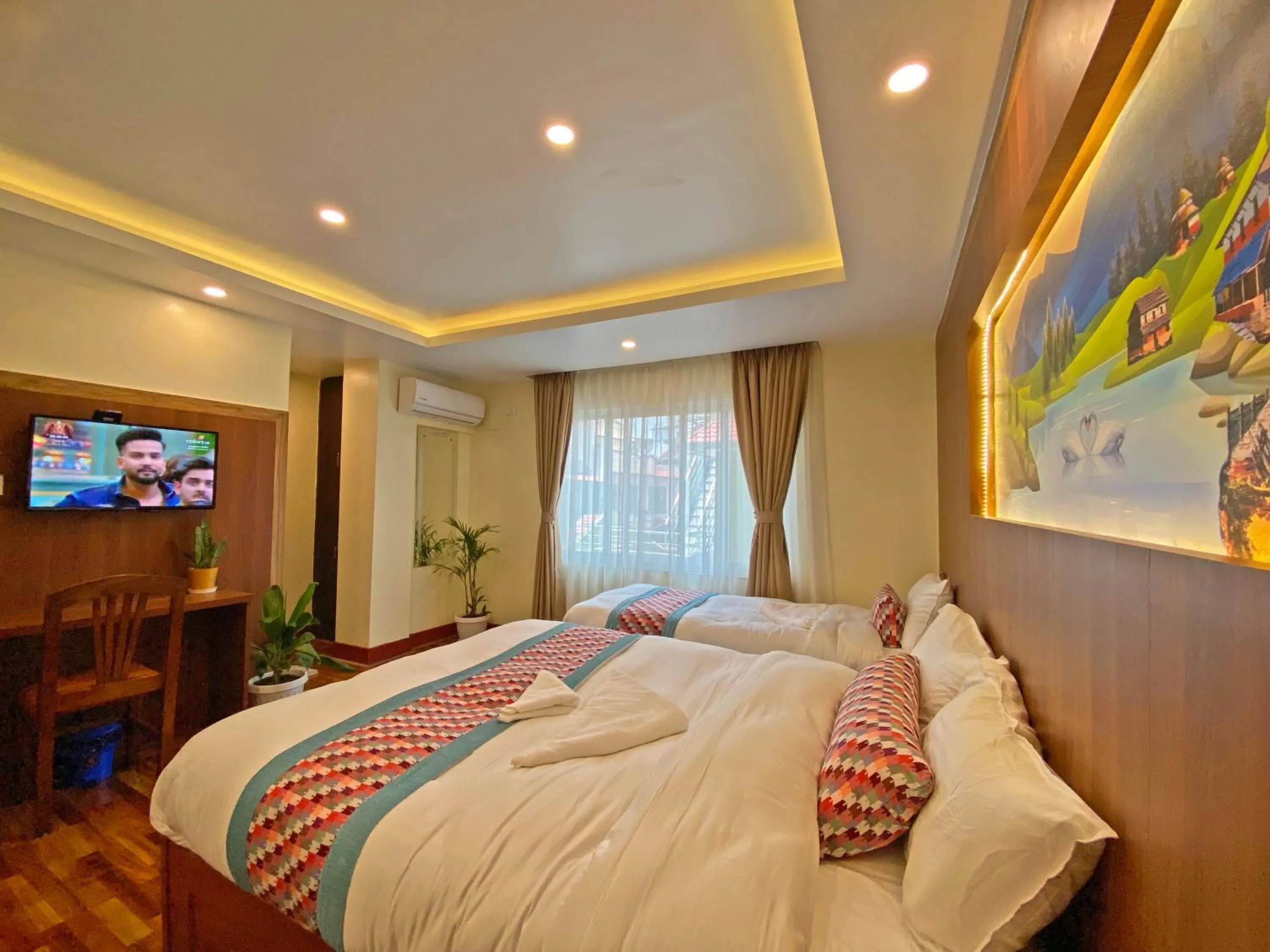 Bed in Hotel Himalayan BTS