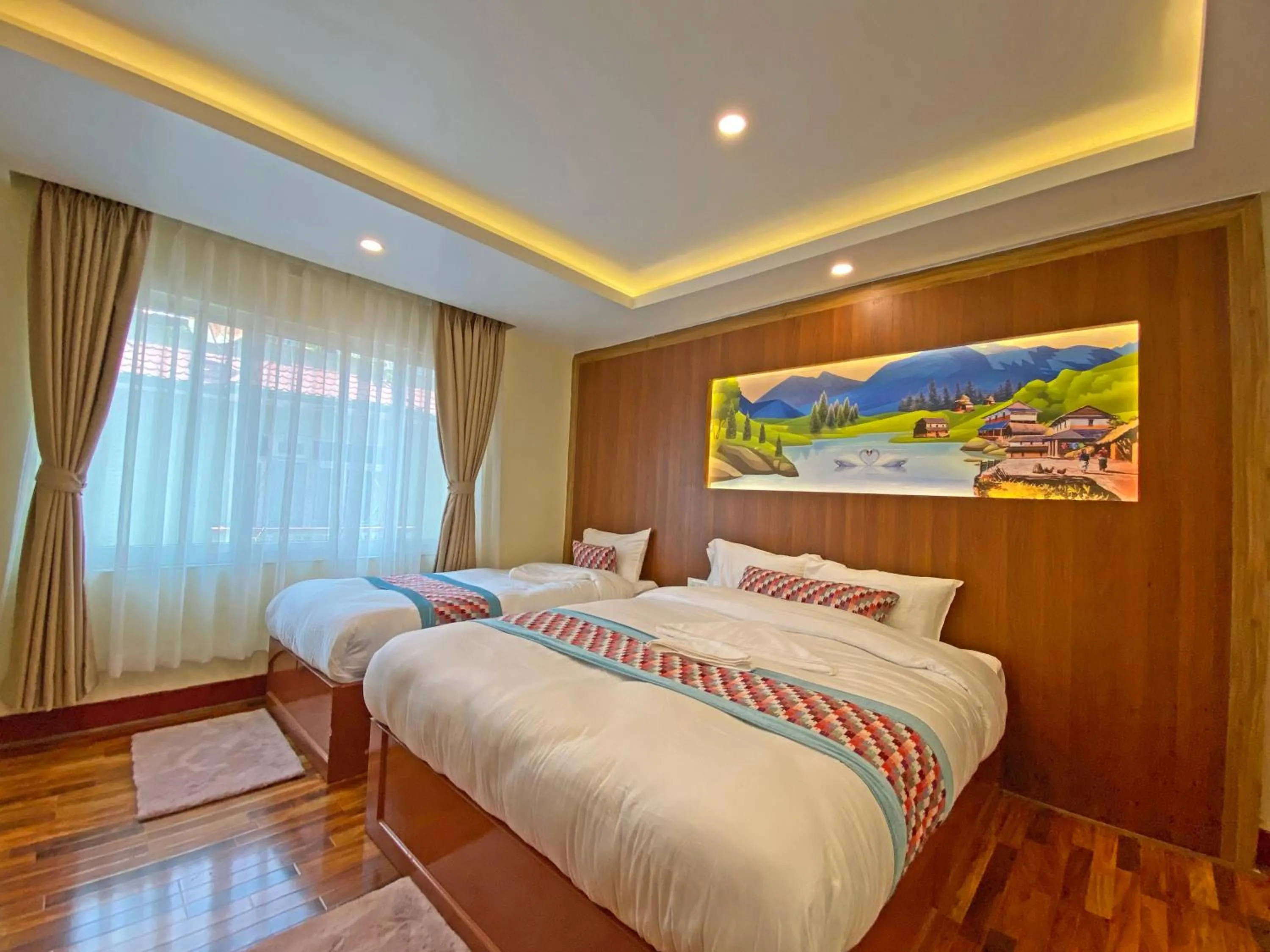 Bed in Hotel Himalayan BTS