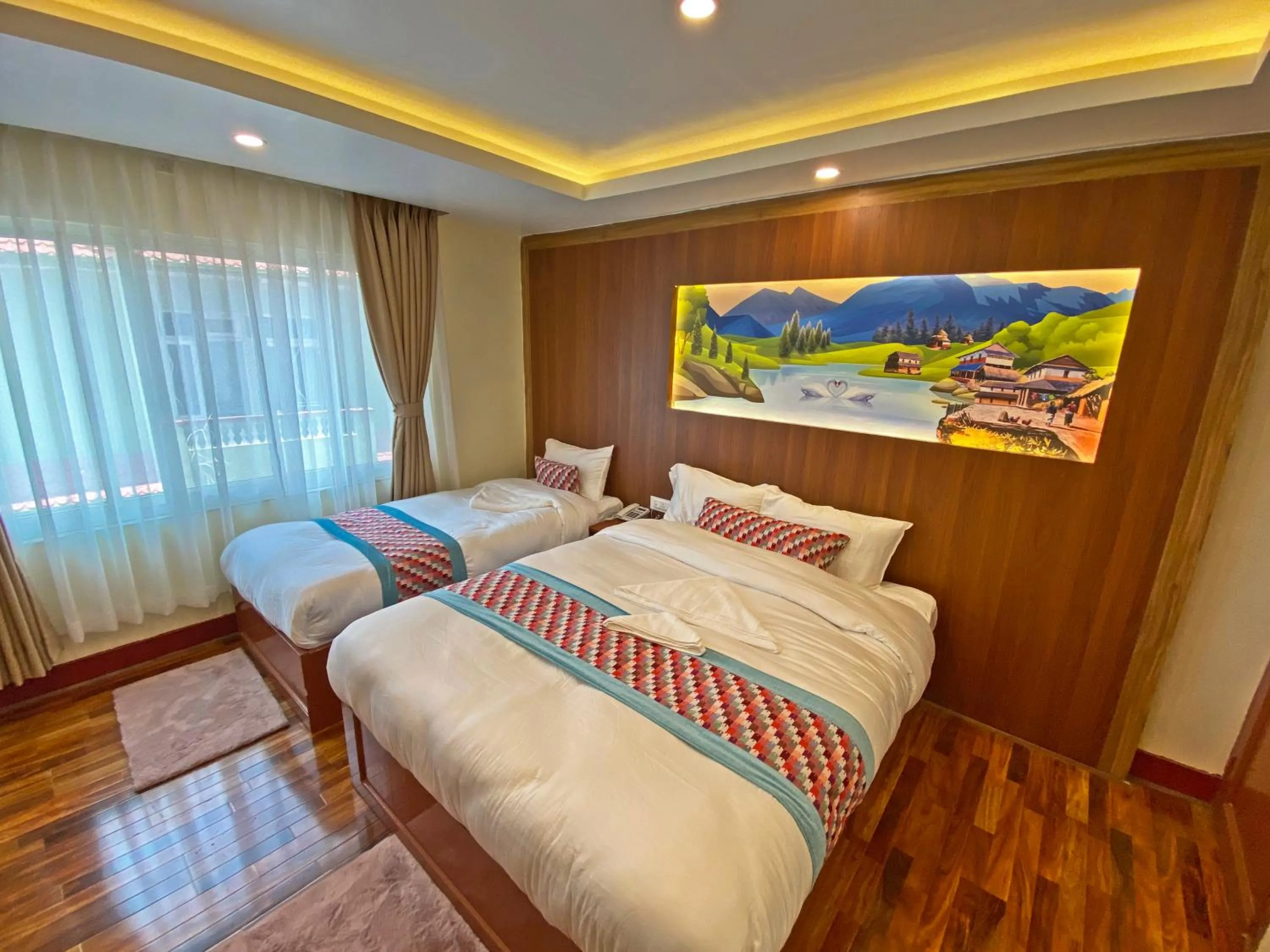 Bed in Hotel Himalayan BTS
