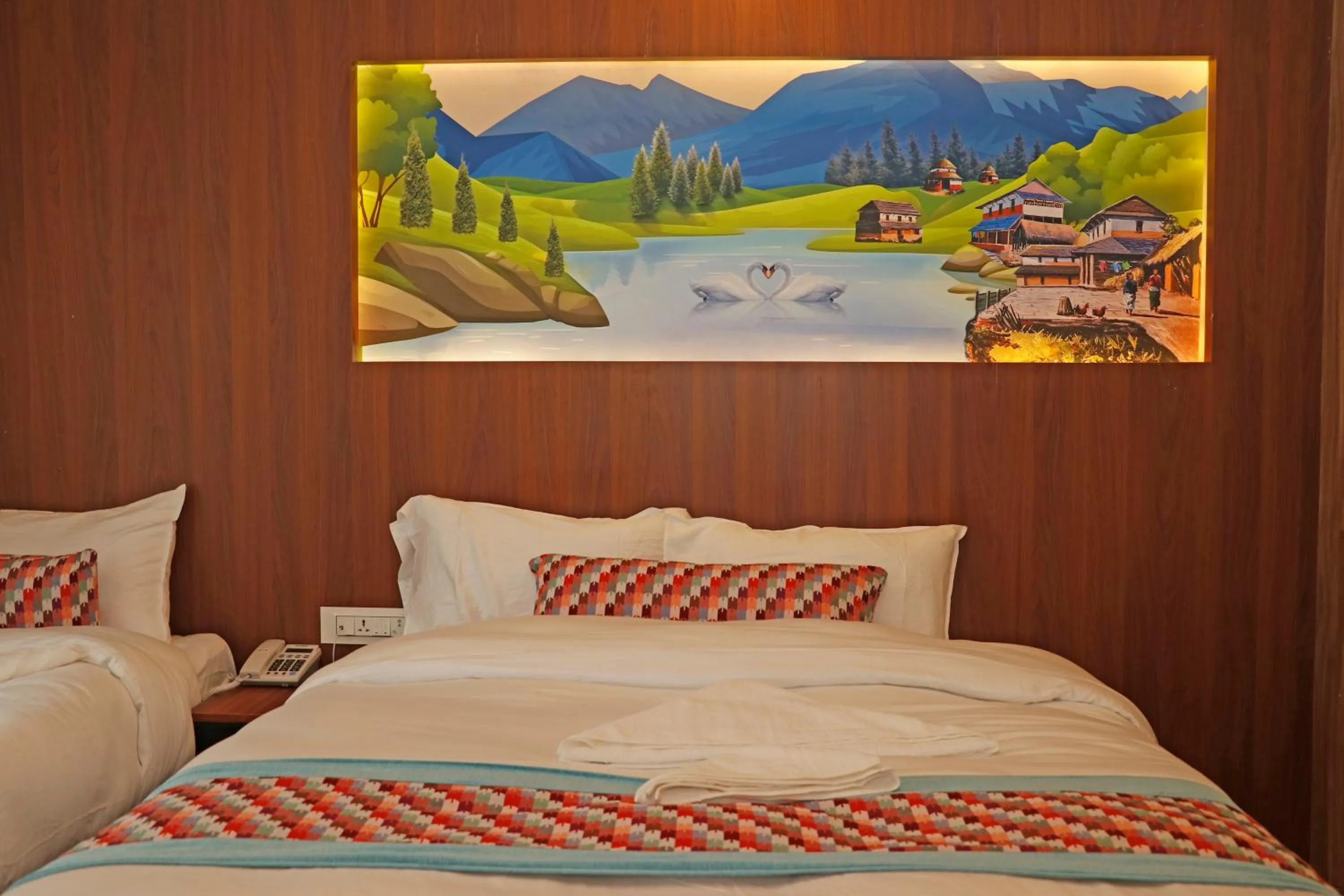 Bed in Hotel Himalayan BTS