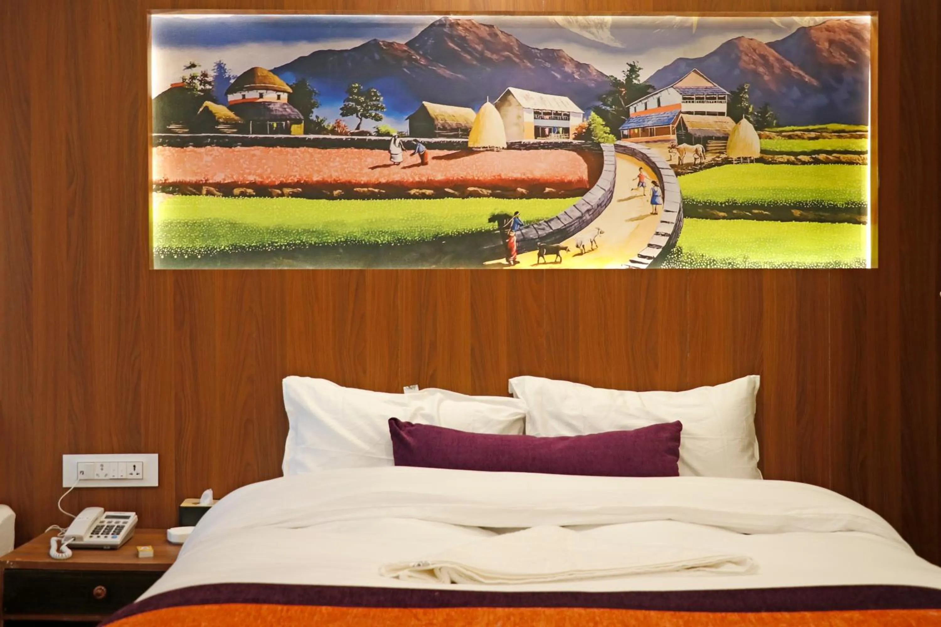 Bed in Hotel Himalayan BTS