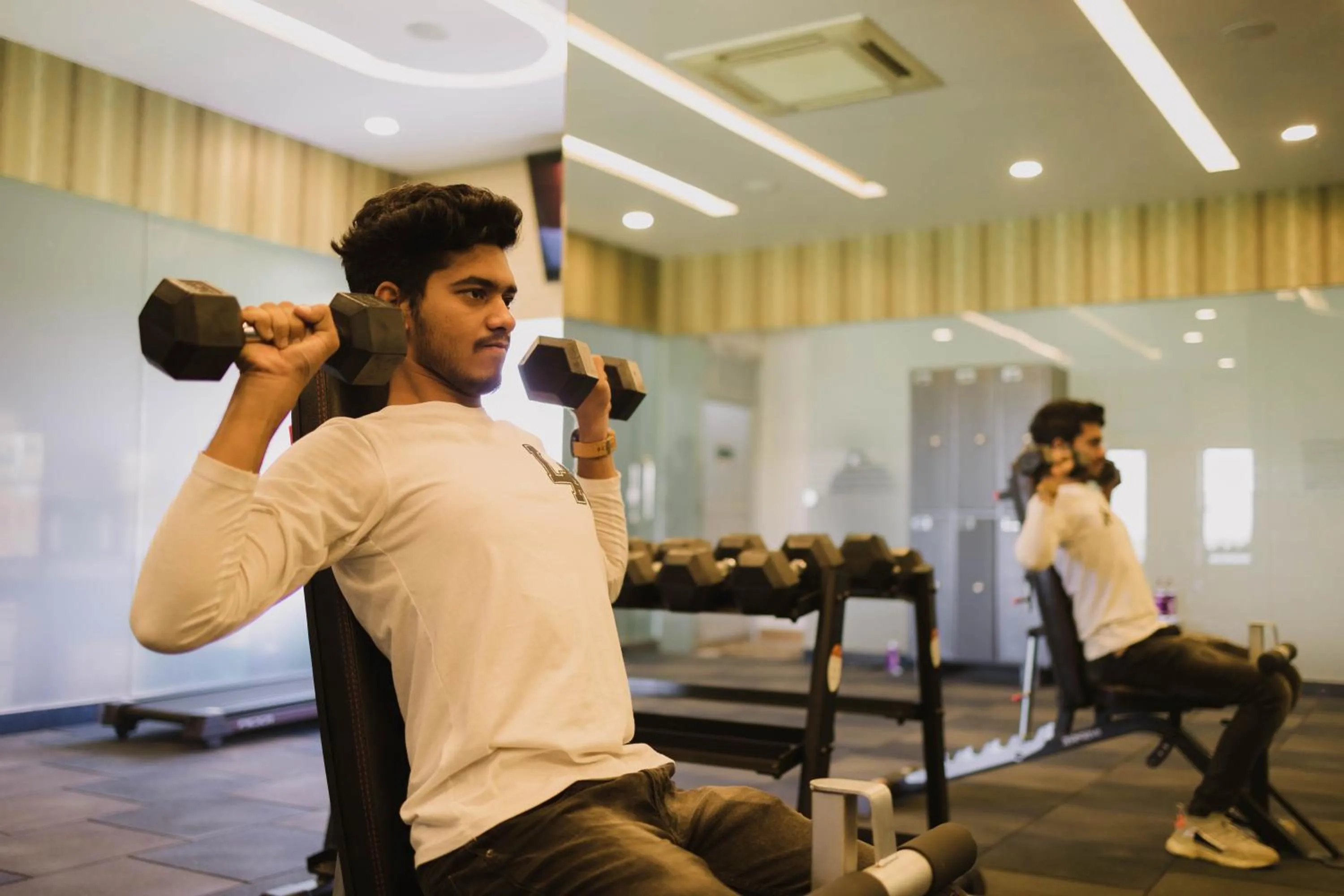 Fitness centre/facilities in Shamrock Greens by Jardin Hotels