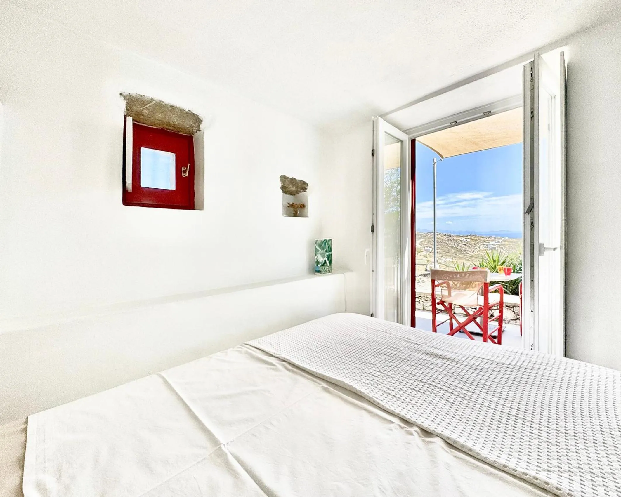 Balcony/Terrace, Bed in Mykonos Love Nest