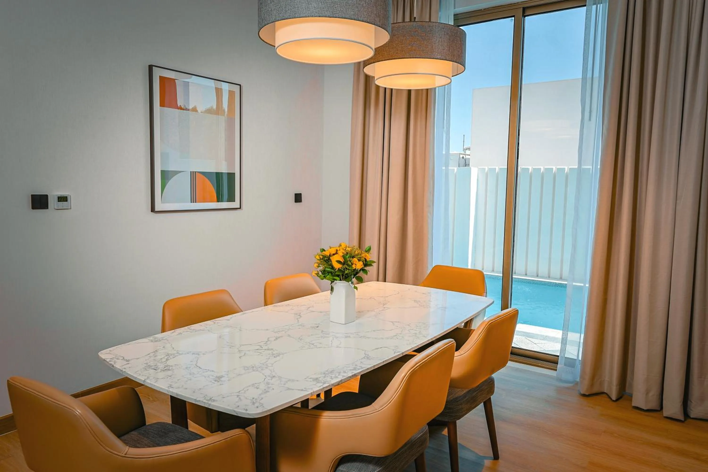 Dining area in First Grand Hotel