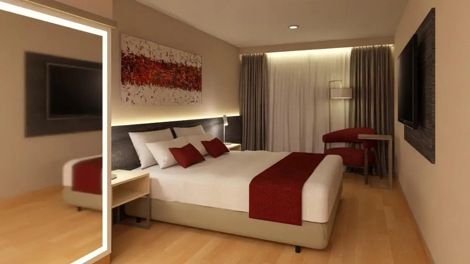Superior Room with One King Bed and Two Single Beds - Non-Smoking in Ramada Suites by Wyndham Asuncion Aeropuerto Superior Room with One King Bed and Two Single Beds - Non-Smoking in Ramada Suites by Wyndham Asuncion Aeropuerto
