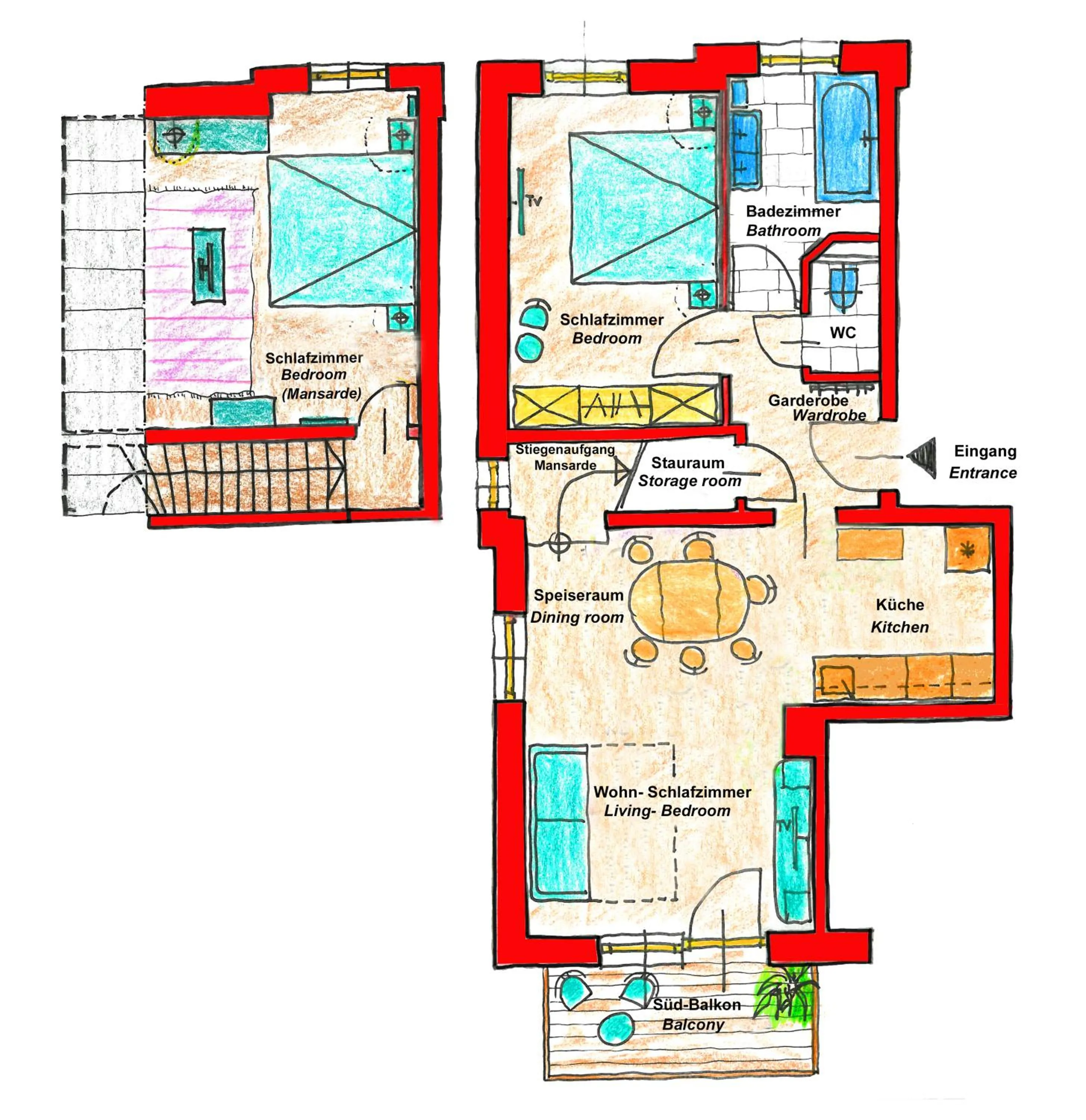 Floor plan in Chalet Zauberflöte