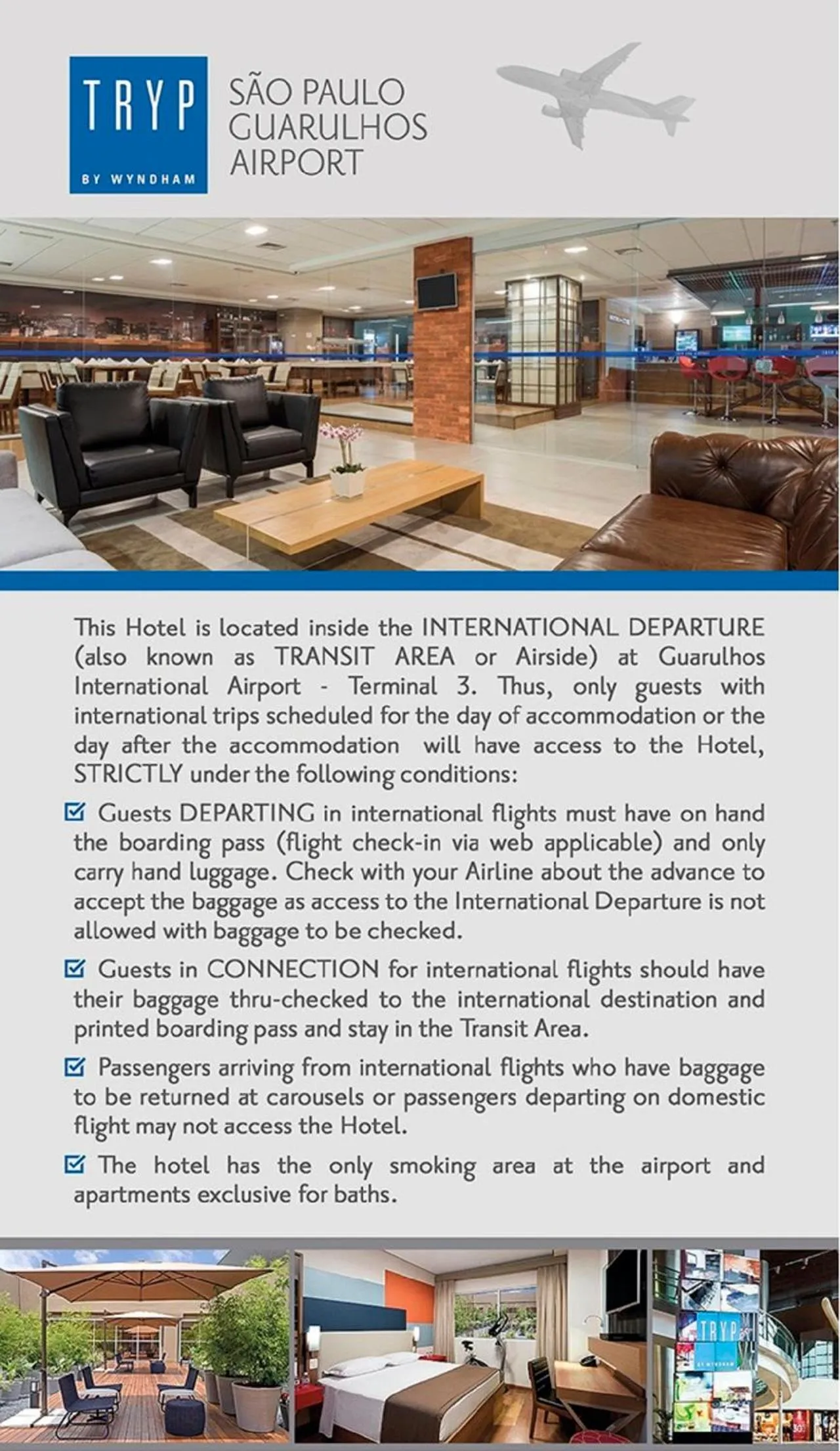 Property logo or sign in TRYP BY WYNDHAM São Paulo Airport - Hotel de Transito Terminal 3 -Lado Ar - Área restrita á passageiros já embarcados - Piso 1