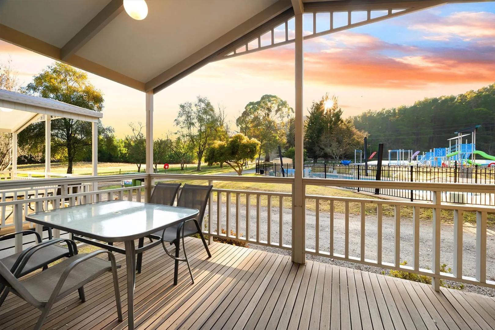 Pool view in Bright Porepunkah Holiday Park