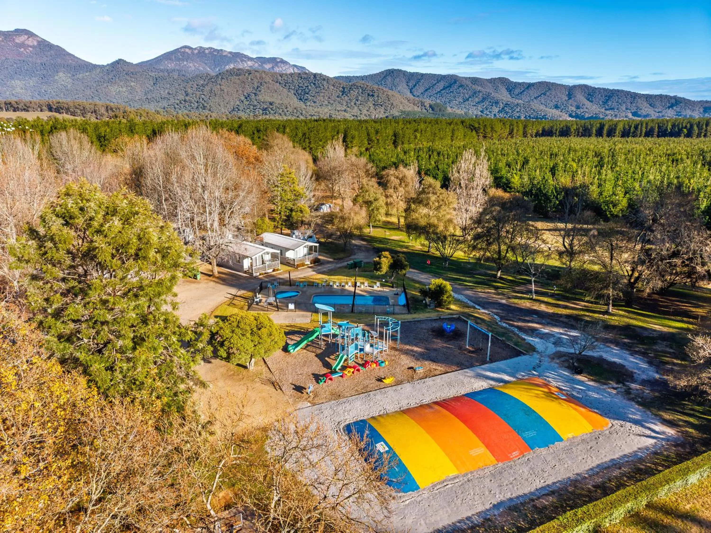 Children play ground in Bright Porepunkah Holiday Park