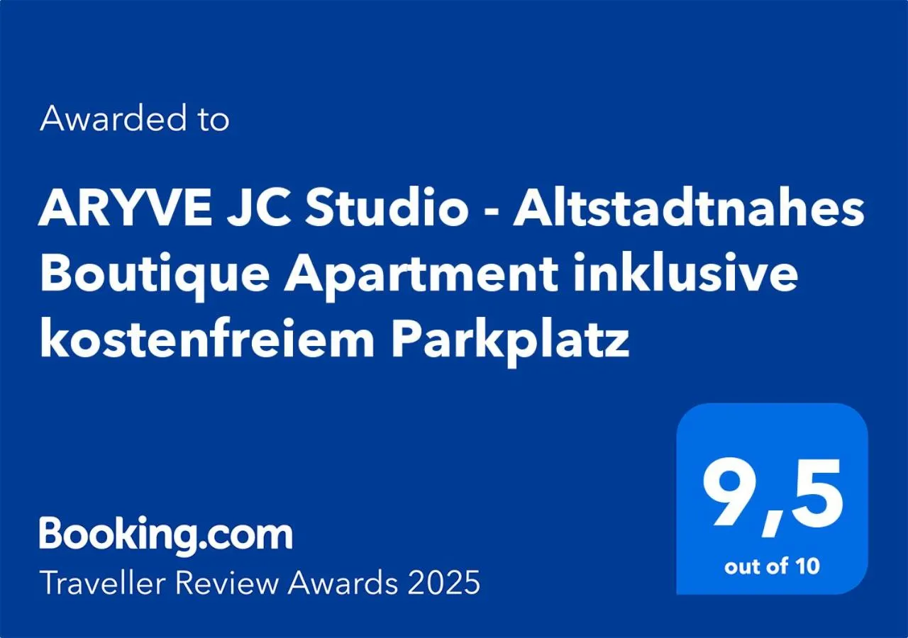 Logo/Certificate/Sign in ARYVE JC Studio - Altstadtnahes Boutique Apartment mit Markenmatratzen auf Hotelniveau inklusive kostenfreiem Parkplatz