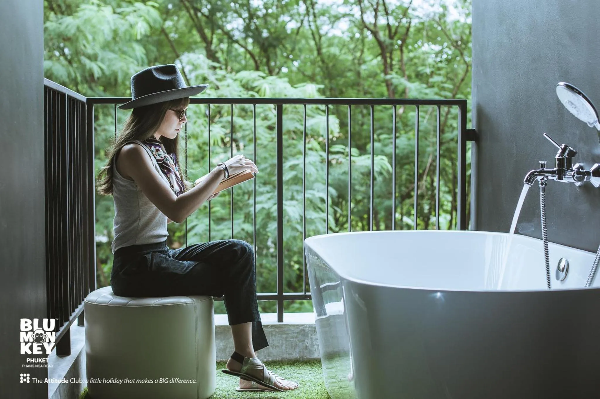 Bath in Blu Monkey Hub and Hotel Phuket Town- Free All Day Coworking space