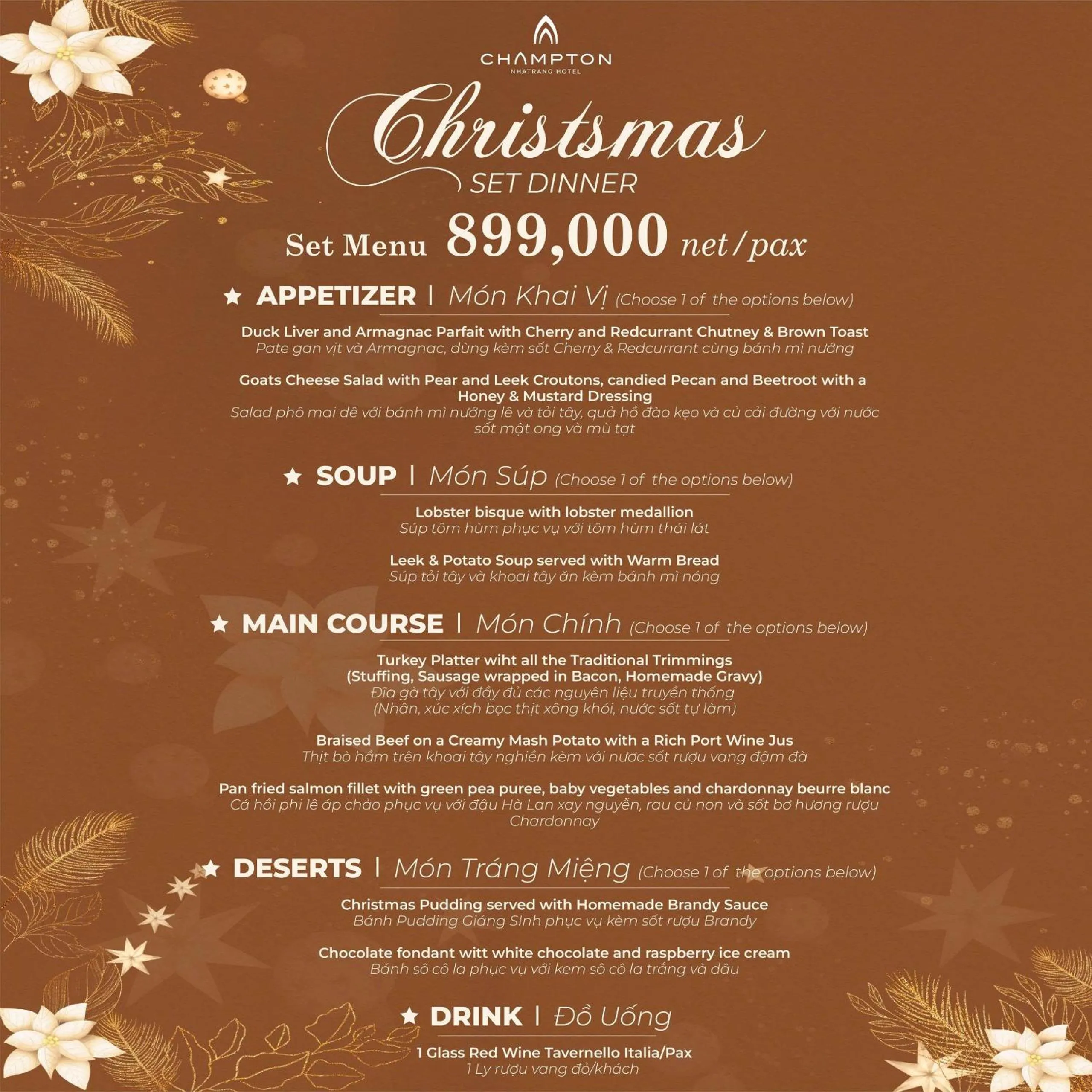 Food and drinks in Champton Nha Trang Hotel