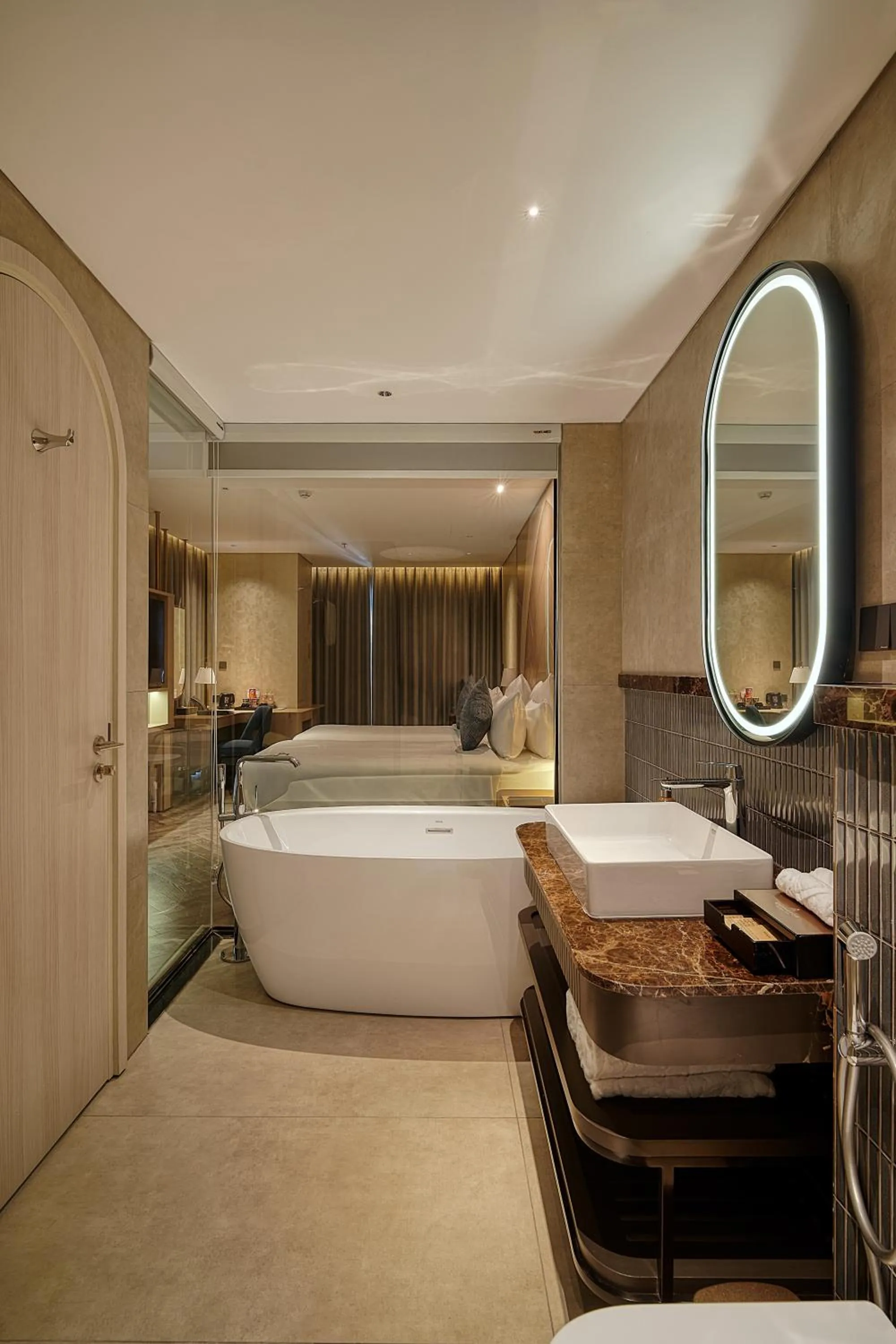 Bathroom, Bed in Champton Nha Trang Hotel